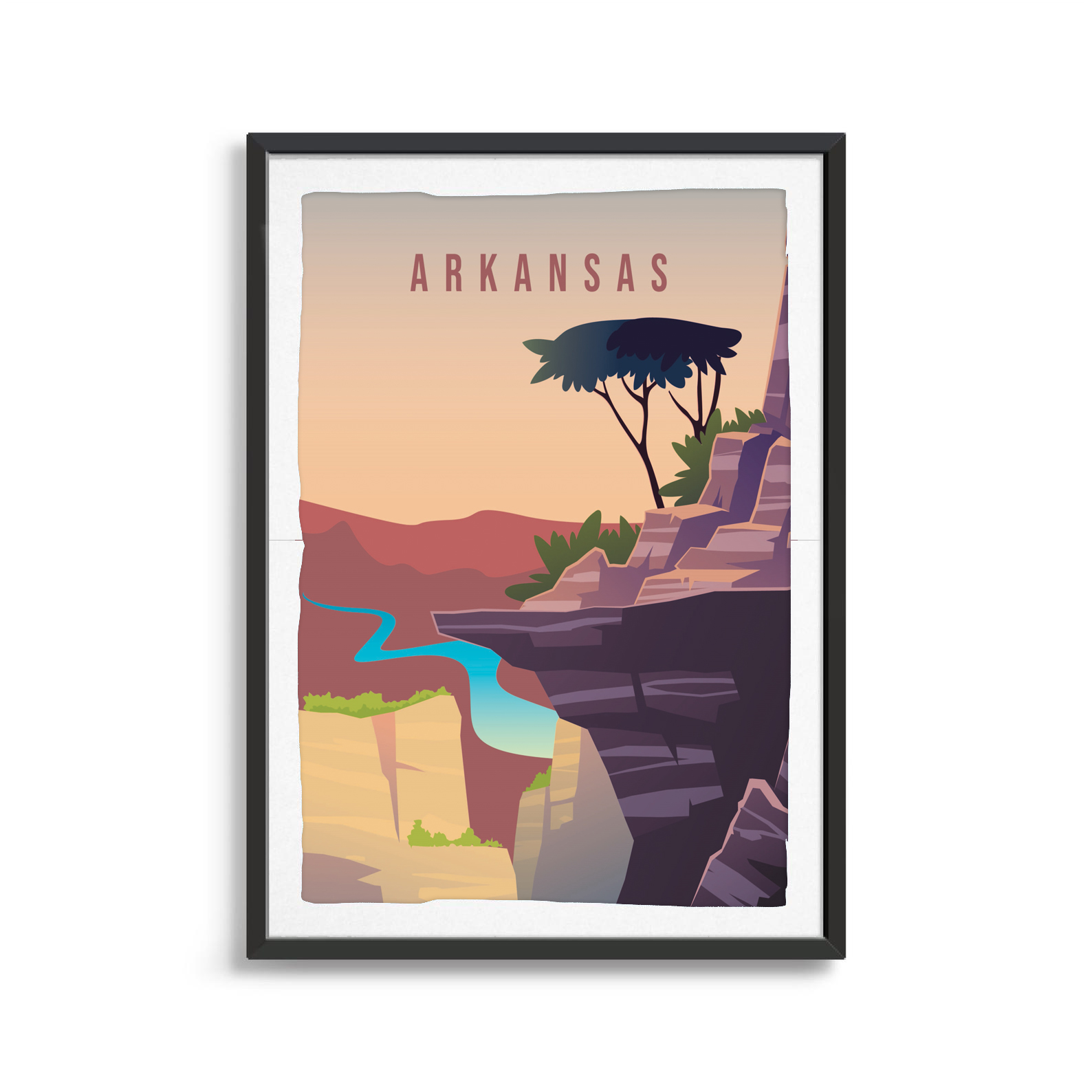 Arkansas state digital art print