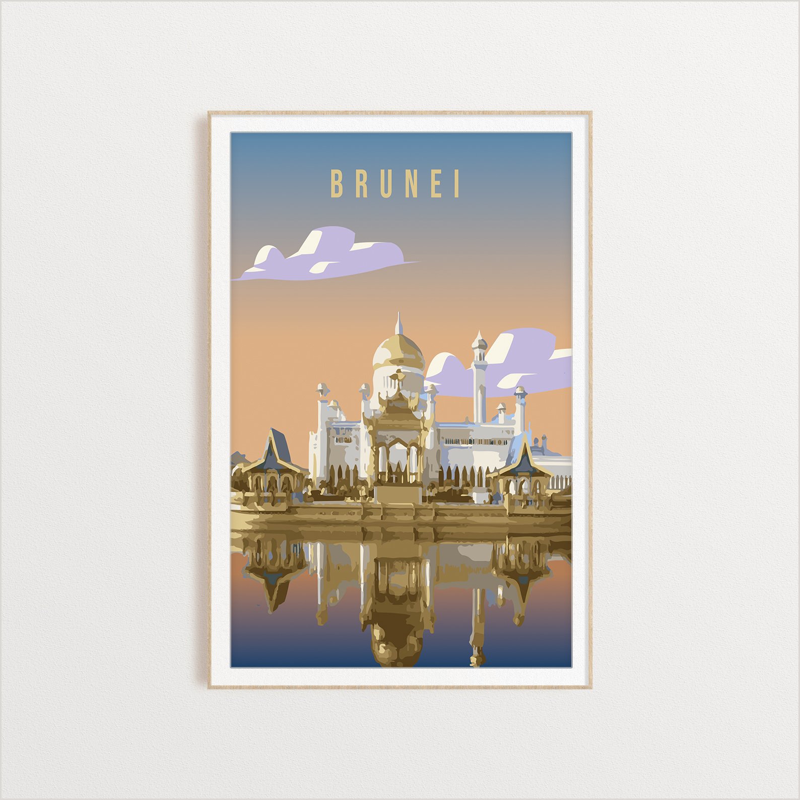 Brunei country digital art print