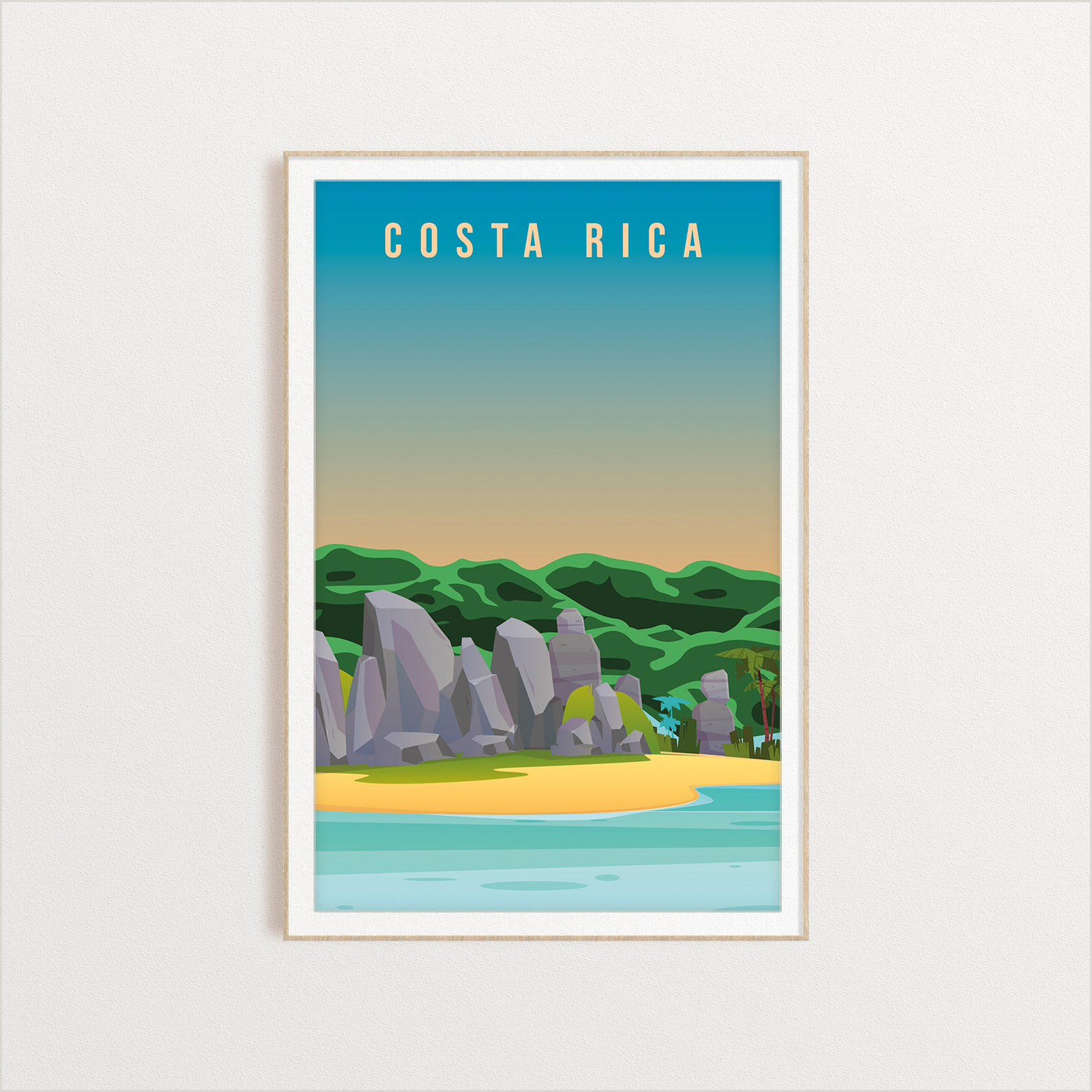 Costa Rica country digital art print