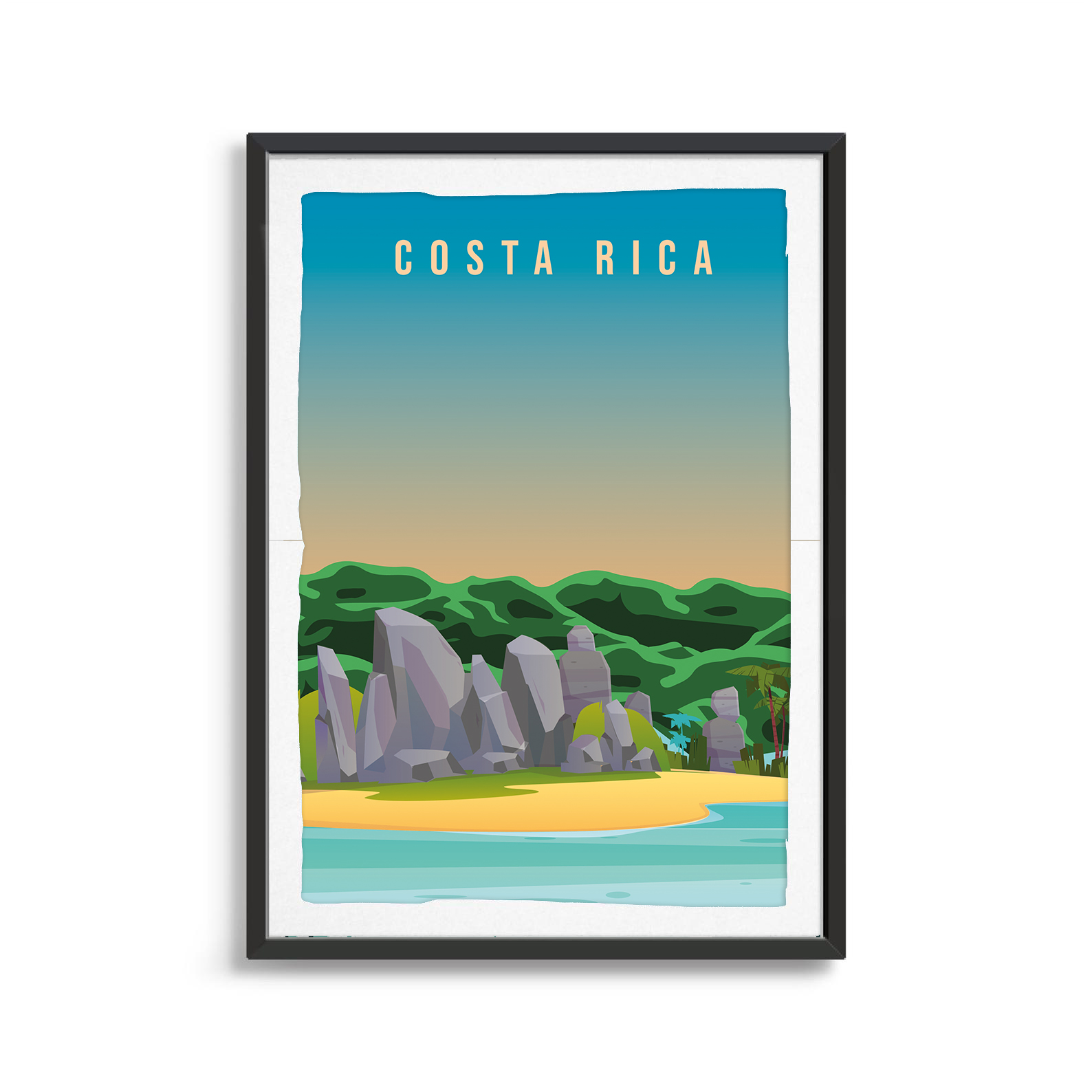 Costa Rica country digital art print