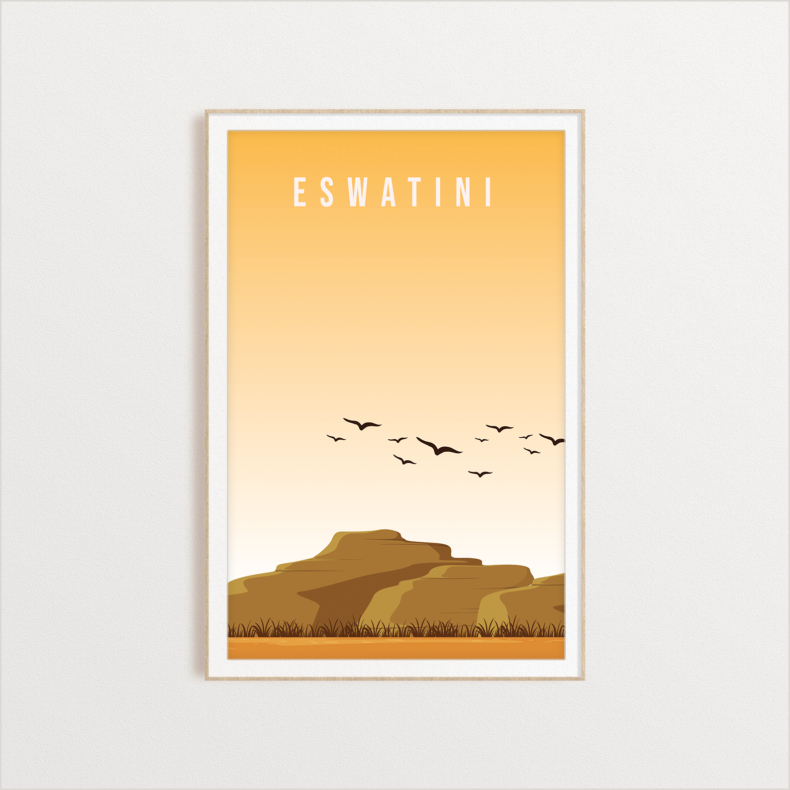 Eswatini country digital art print