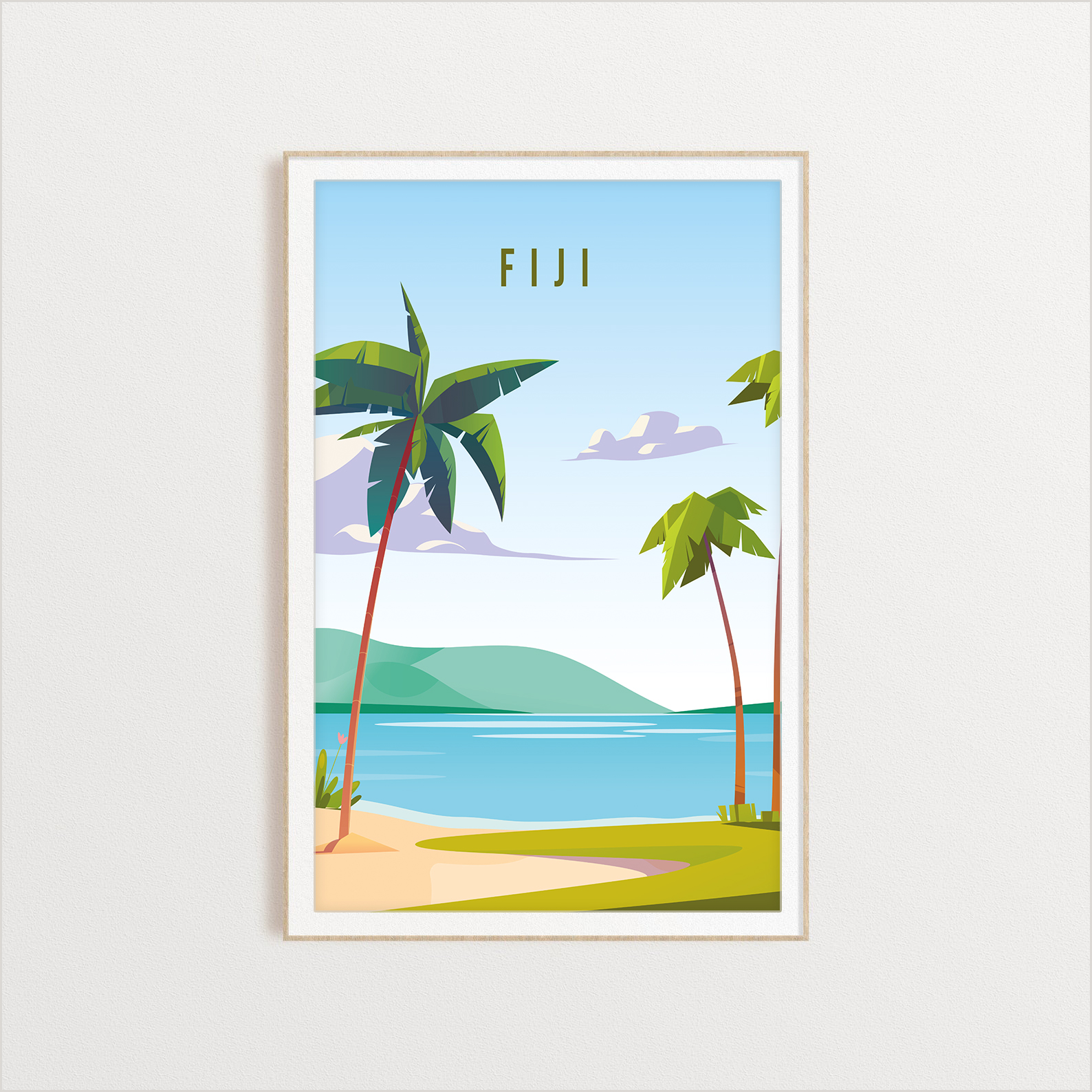 Fiji country digital art print