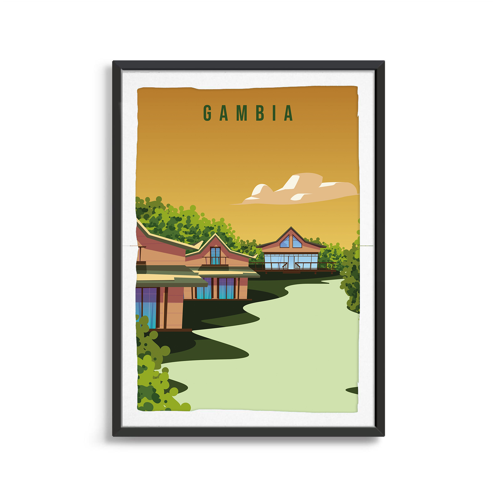 Gambia country digital art print