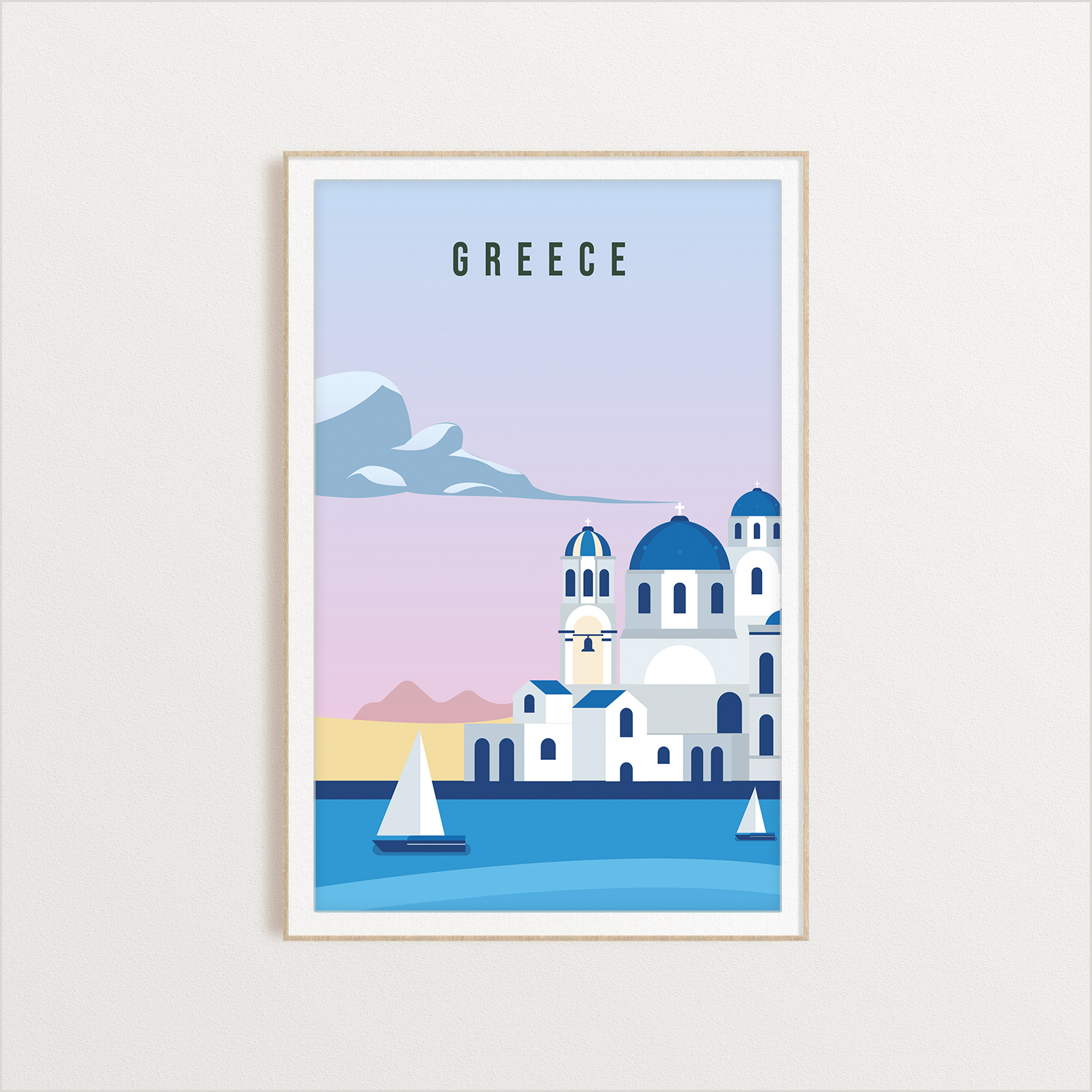 Greece country digital art print