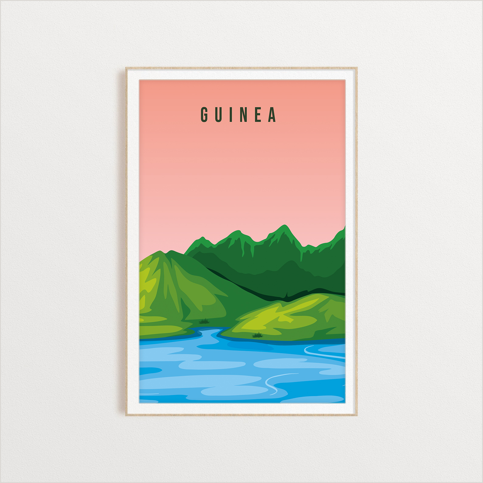 Guinea country digital art print