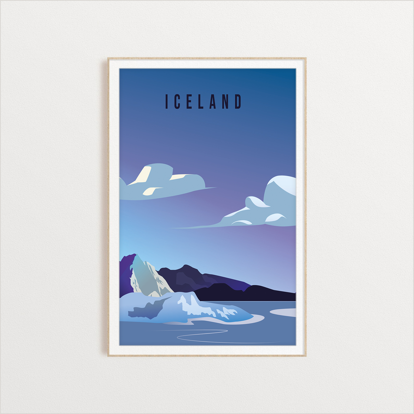 Iceland country digital art print