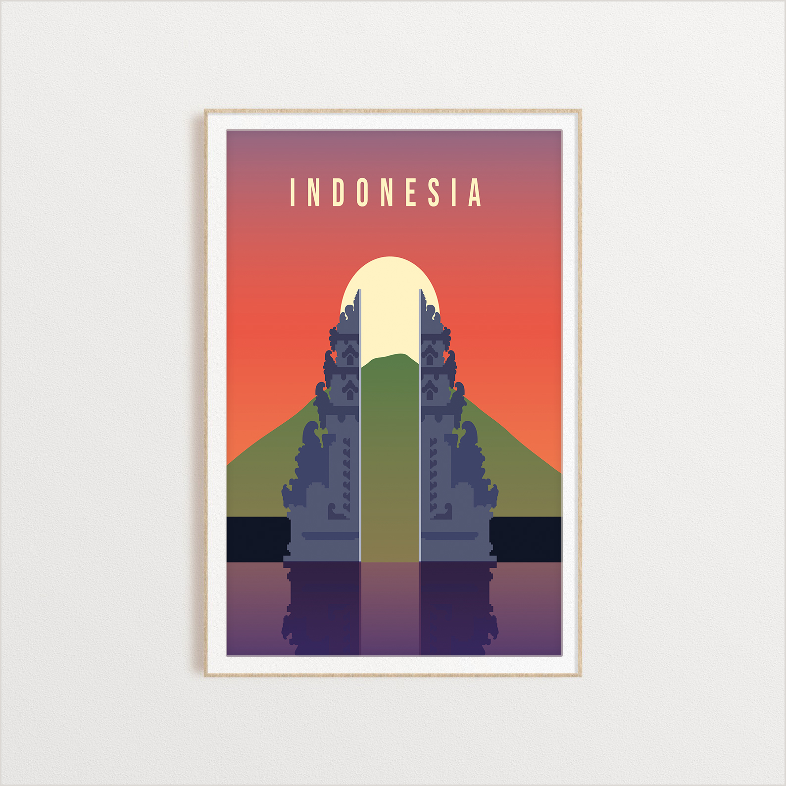 Indonesia country digital art print