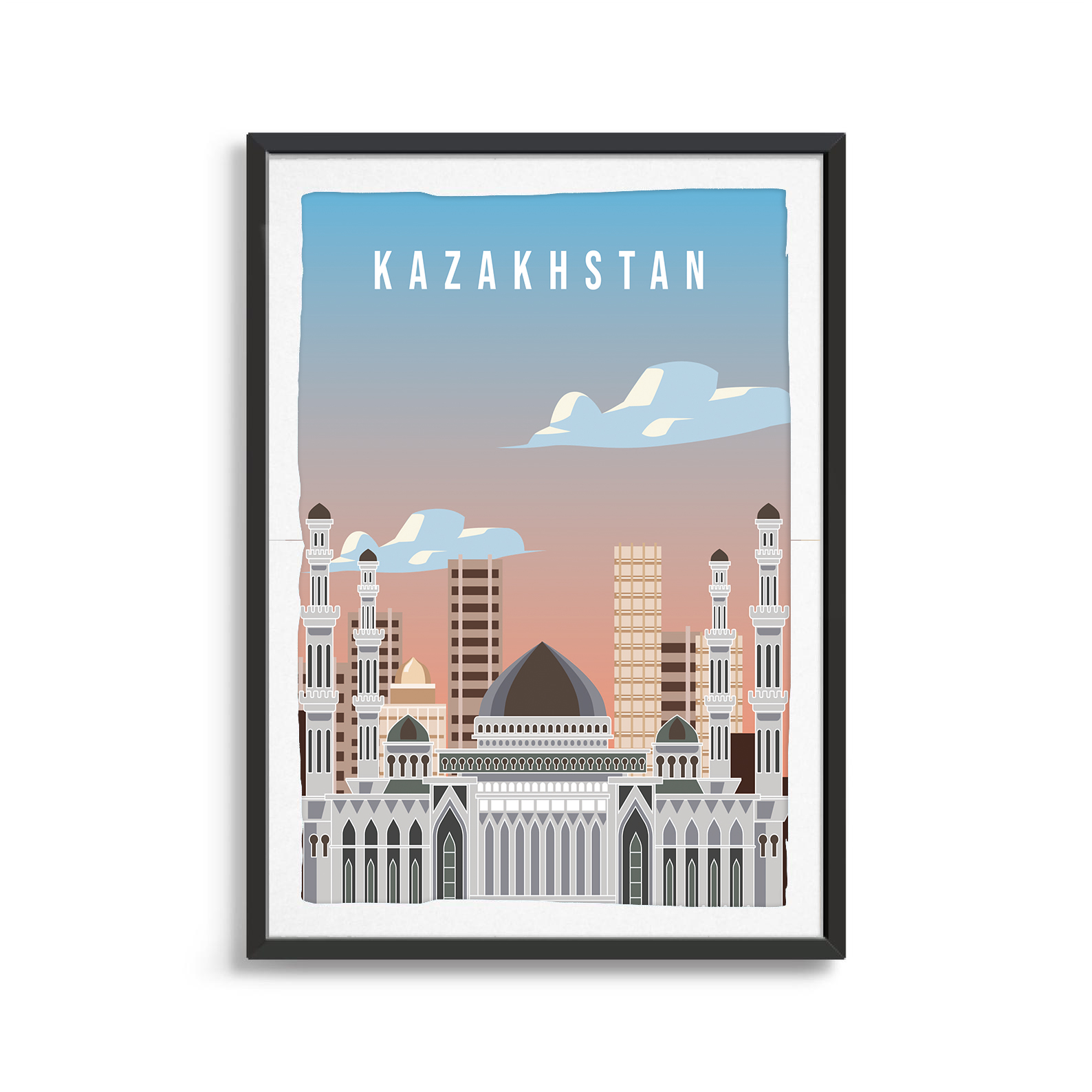Kazakhstan country digital art print