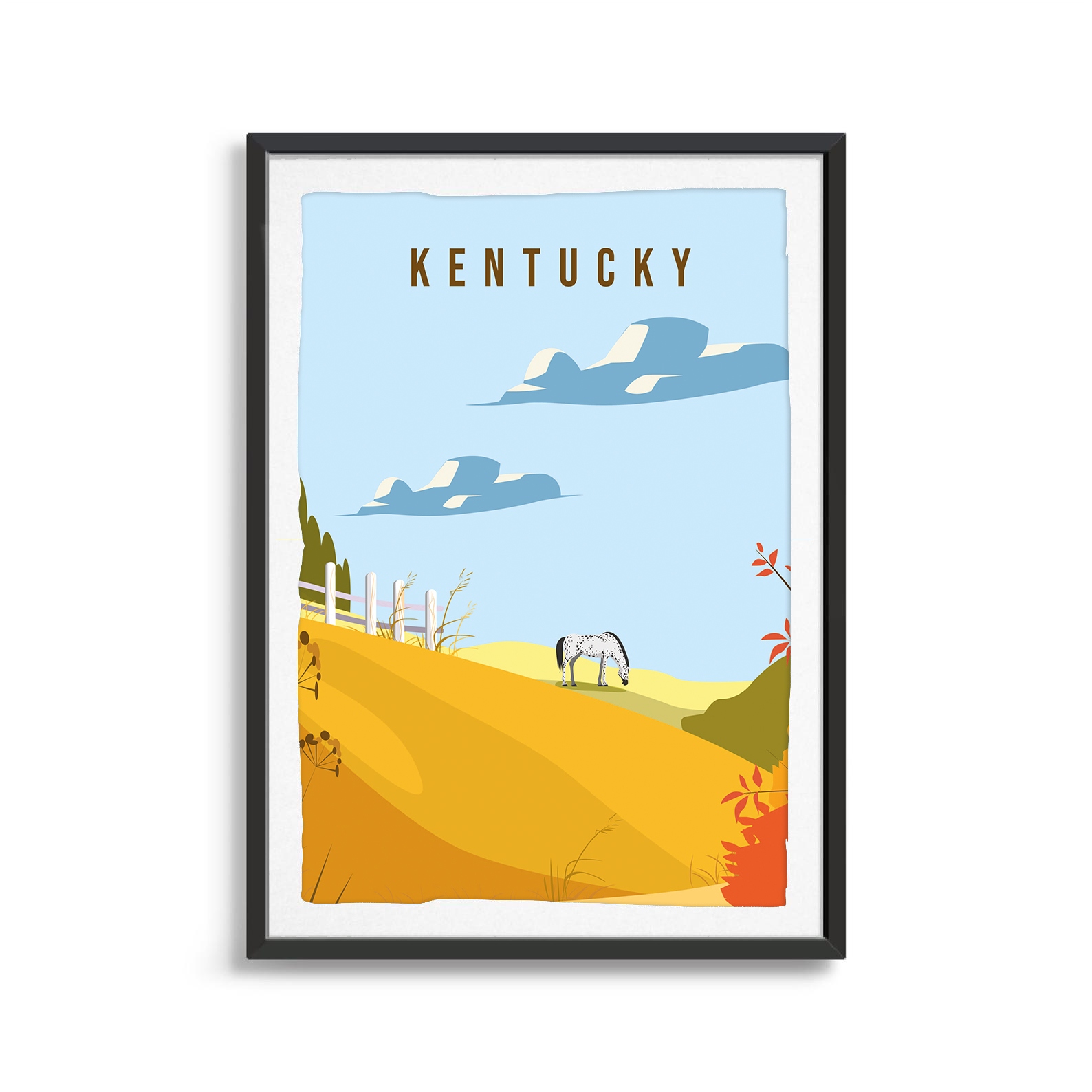 Kentucky state digital art print