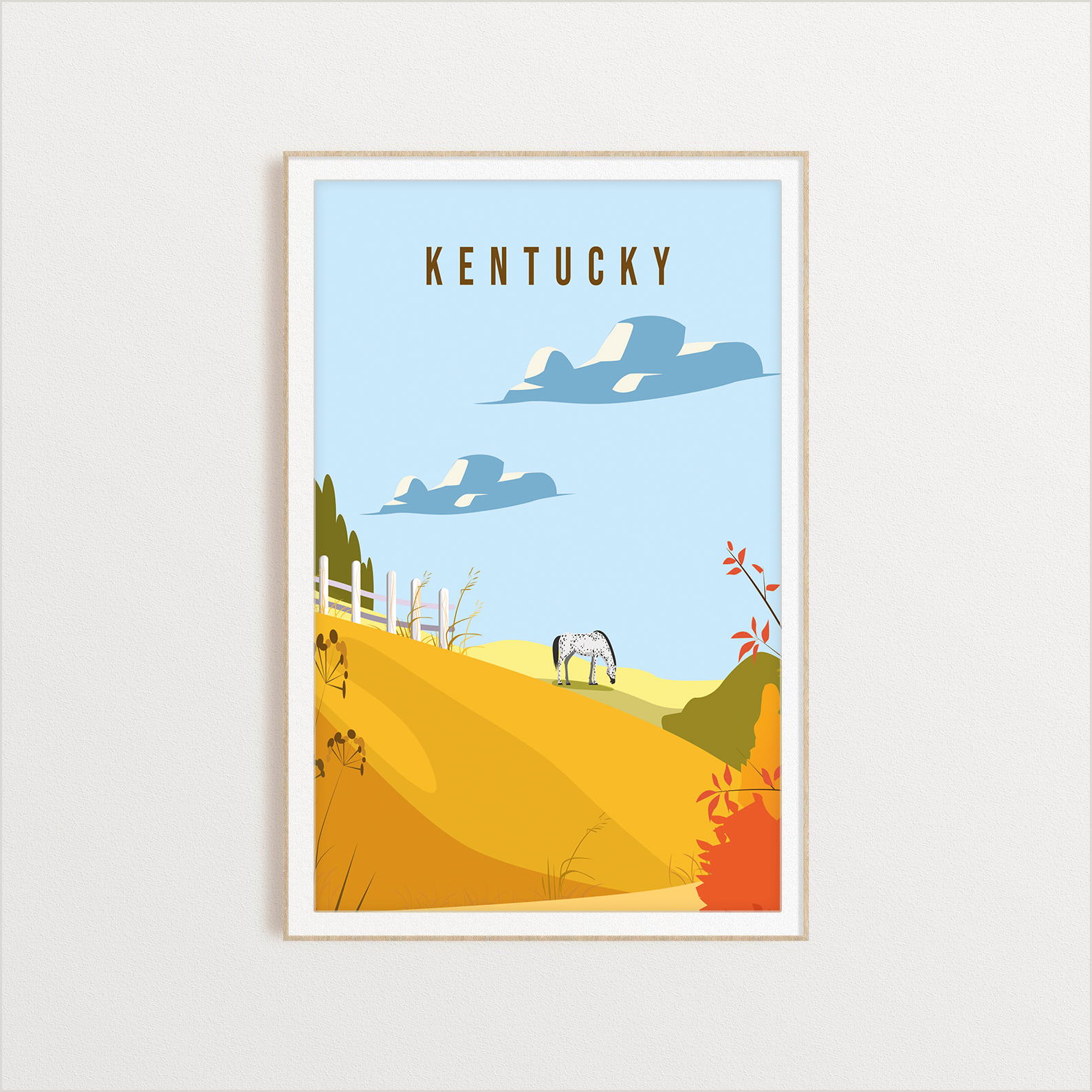 Kentucky state digital art print