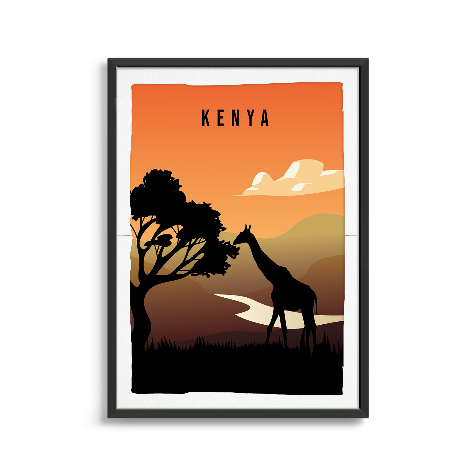 Kenya country digital art print