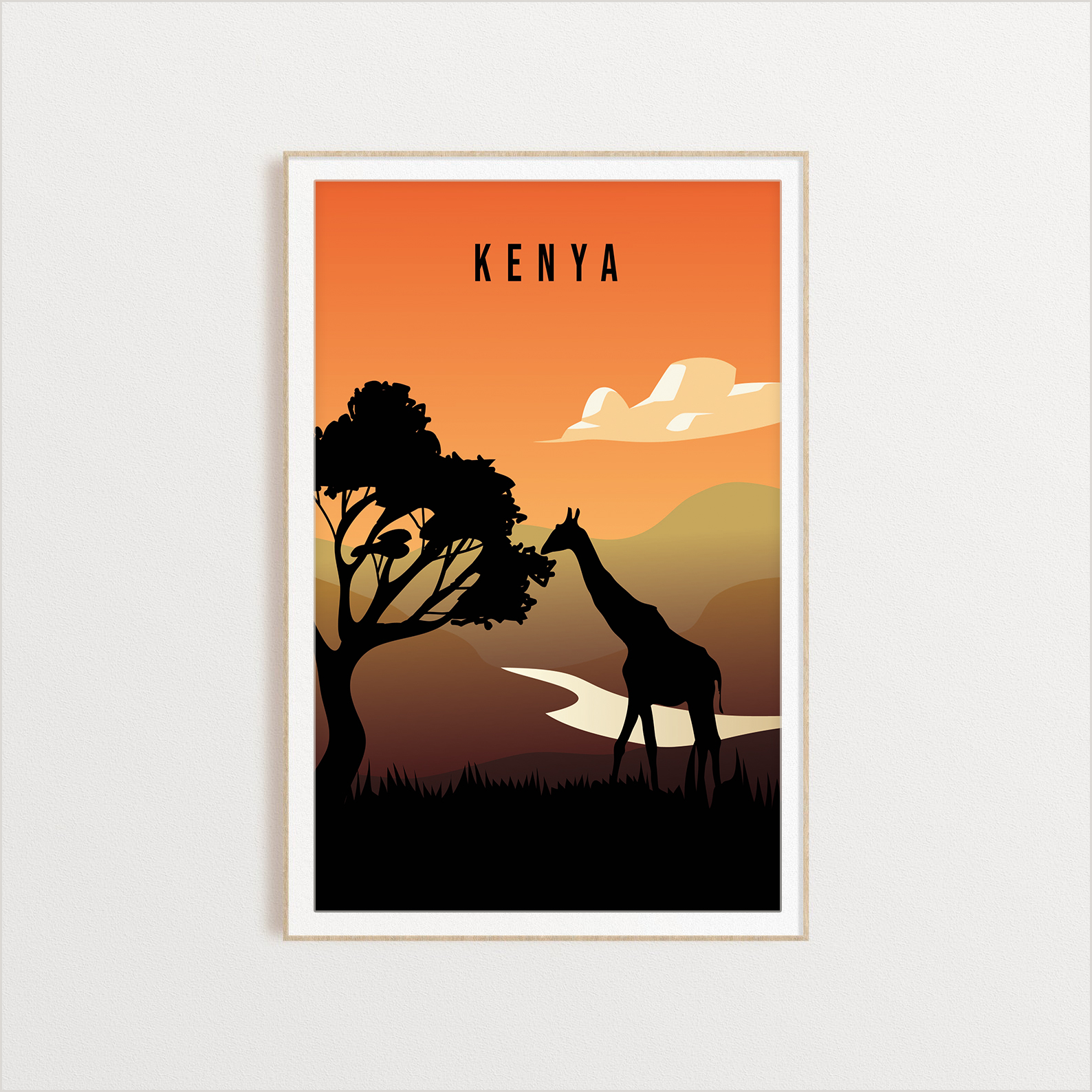 Kenya country digital art print