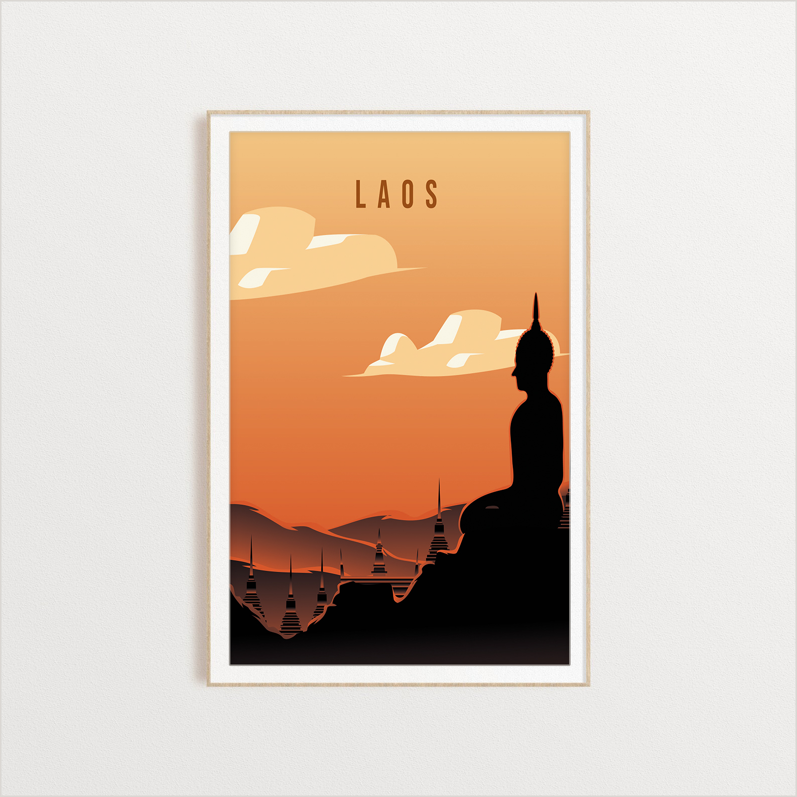 Laos country digital art print