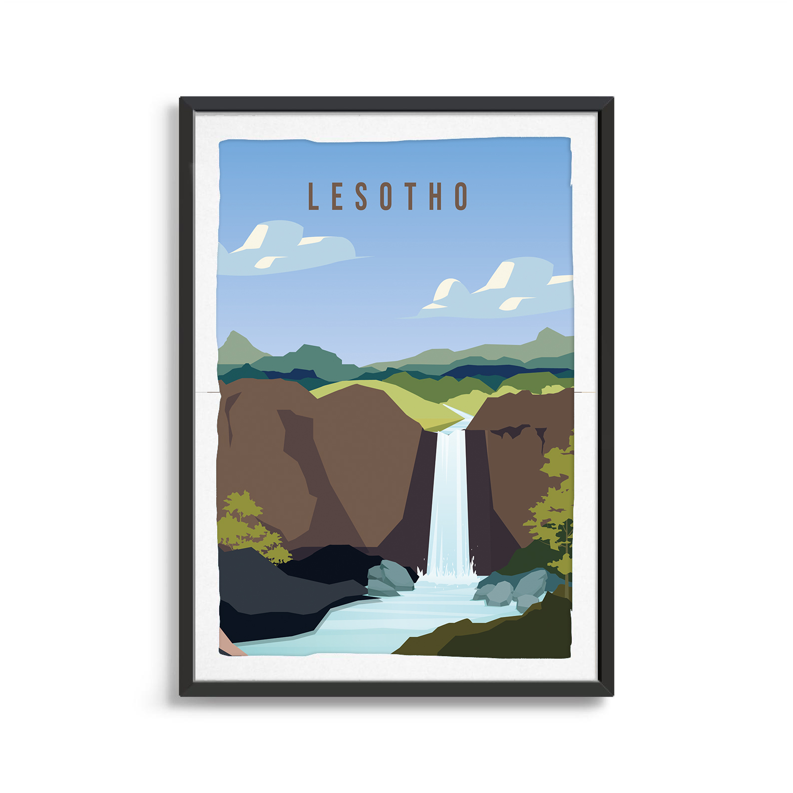 Lesotho country digital art print