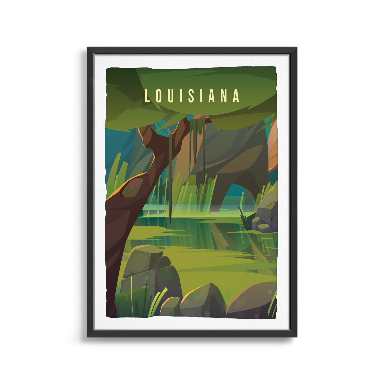 Louisiana state digital art print
