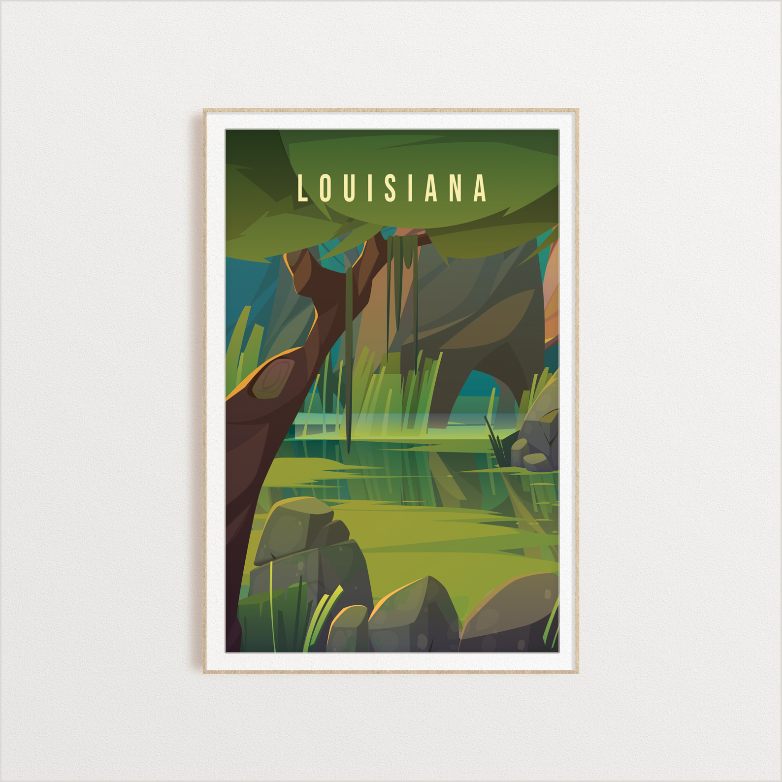Louisiana state digital art print