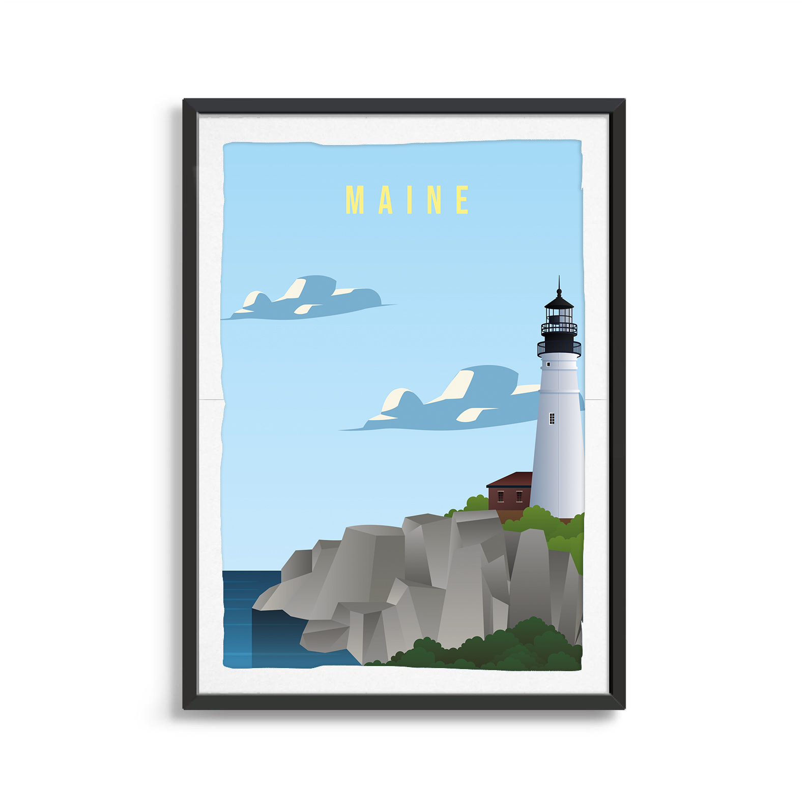 Maine state digital art print