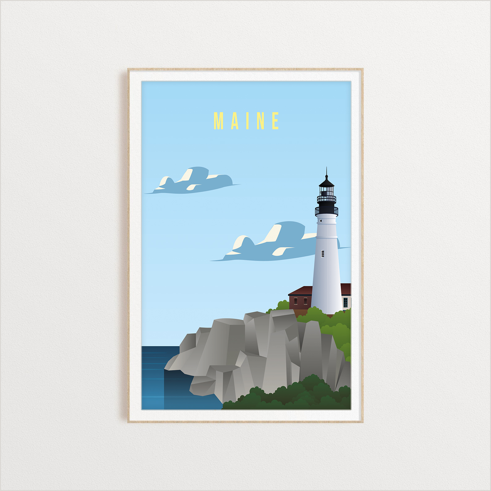 Maine state digital art print