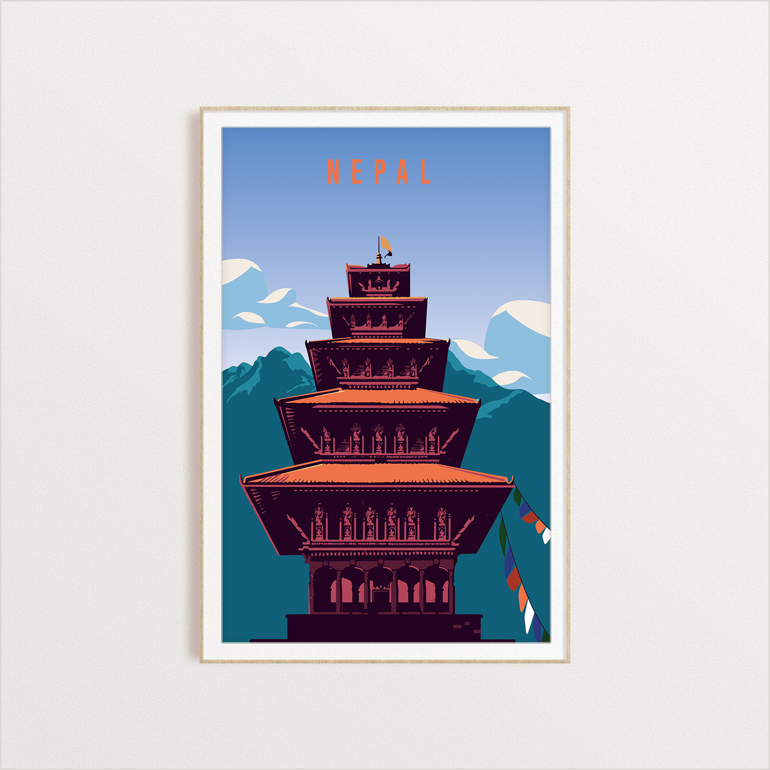 Nepal country digital art print