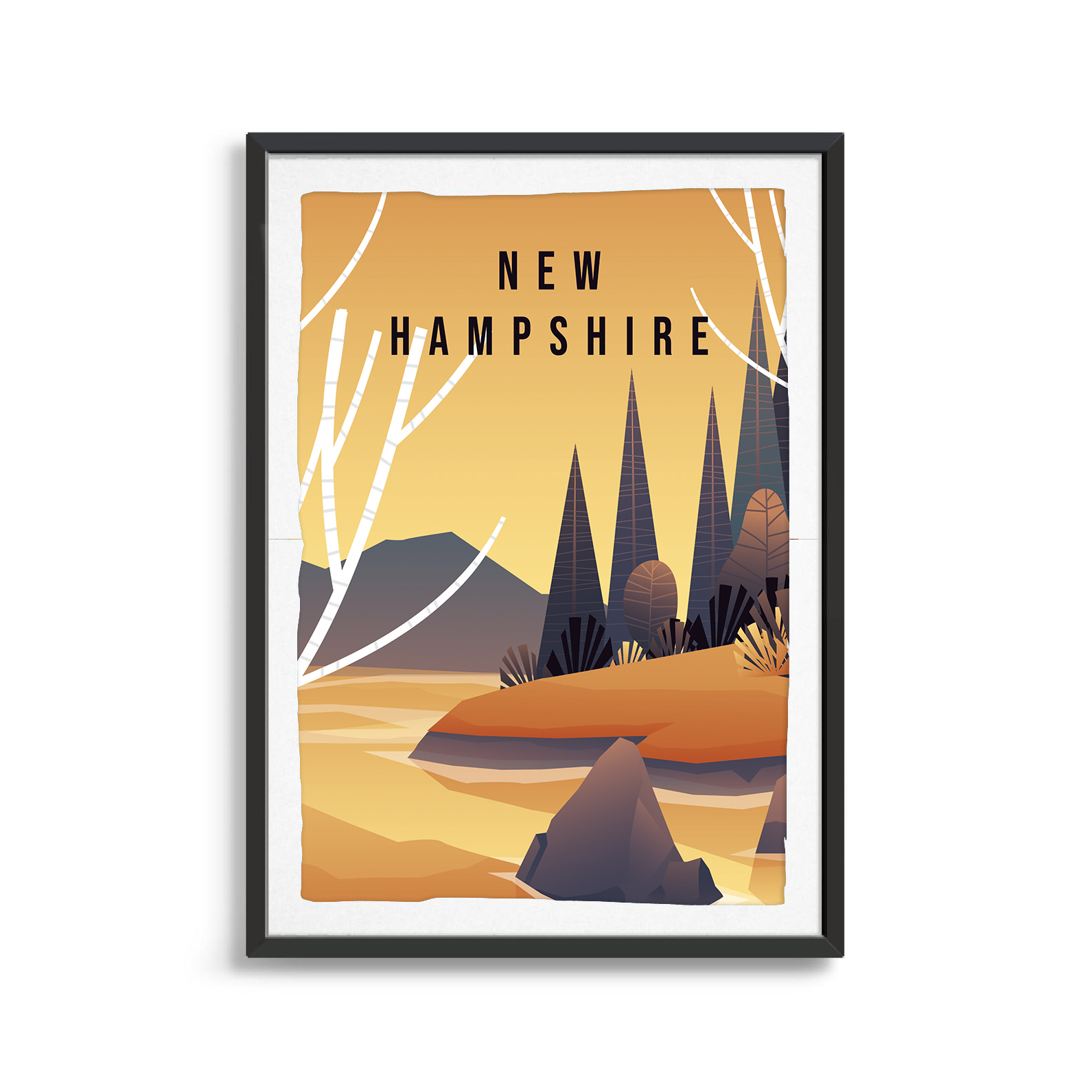 New Hampshire state digital art print