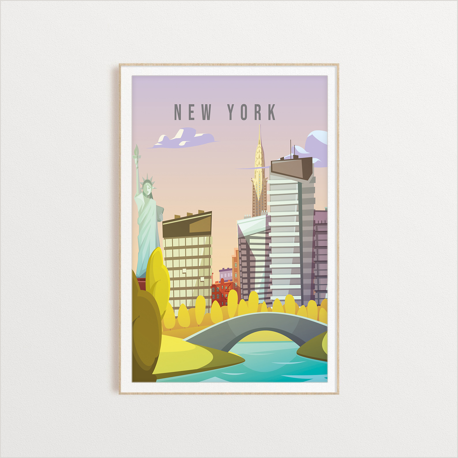 New York state digital art print