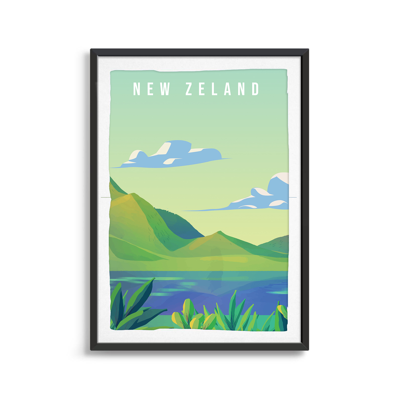 New Zealand country digital art print