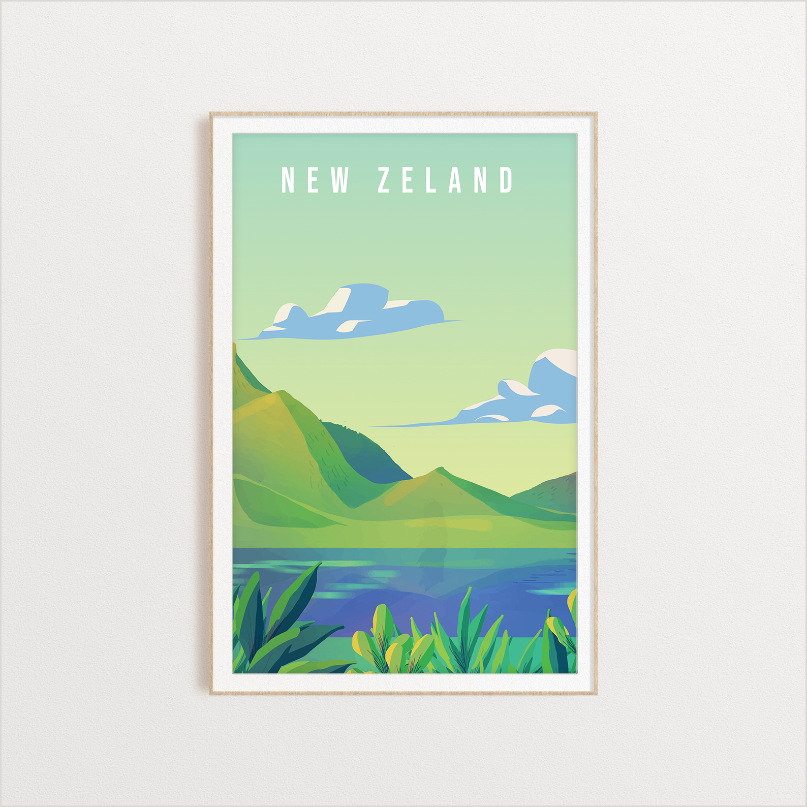 New Zealand country digital art print