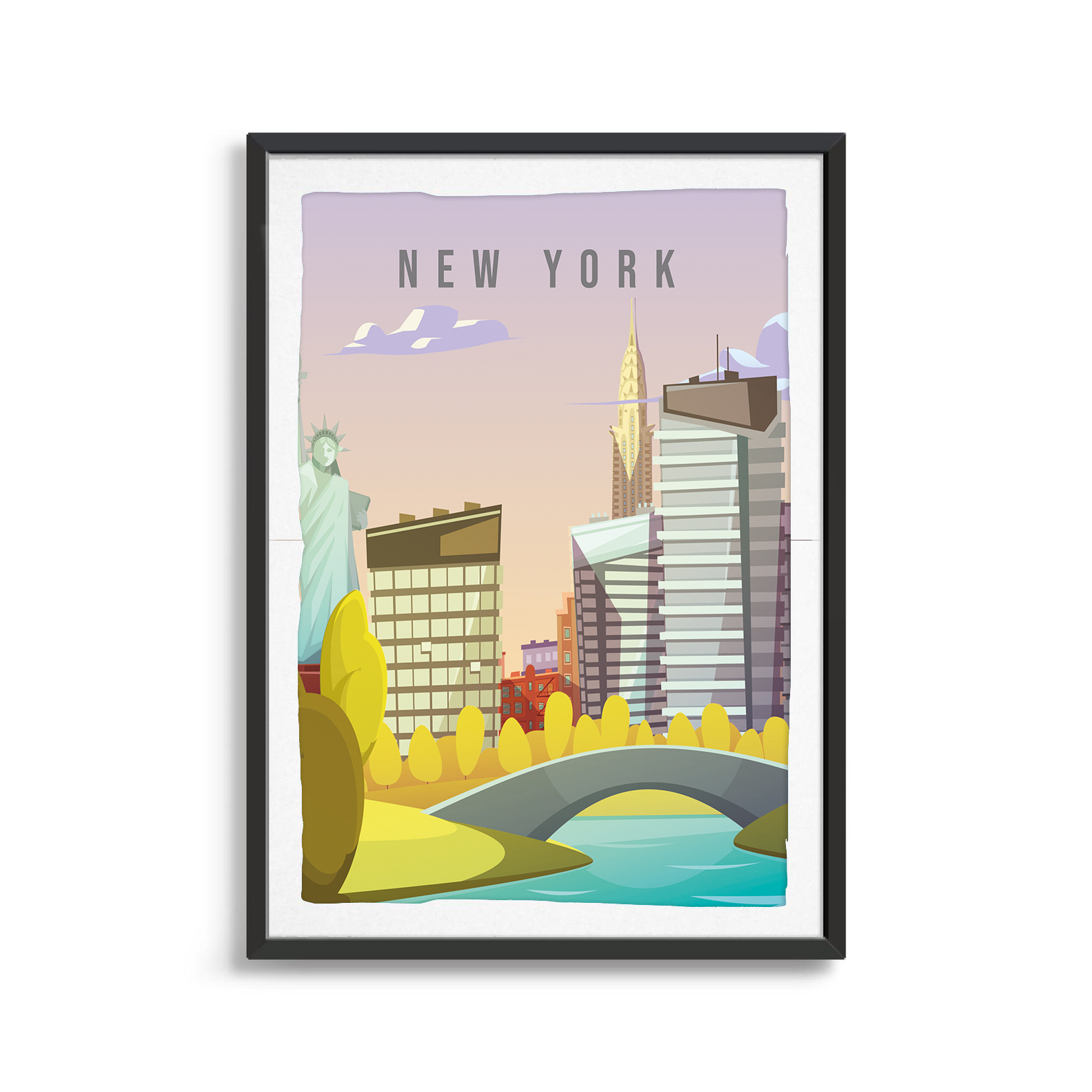 New York state digital art print