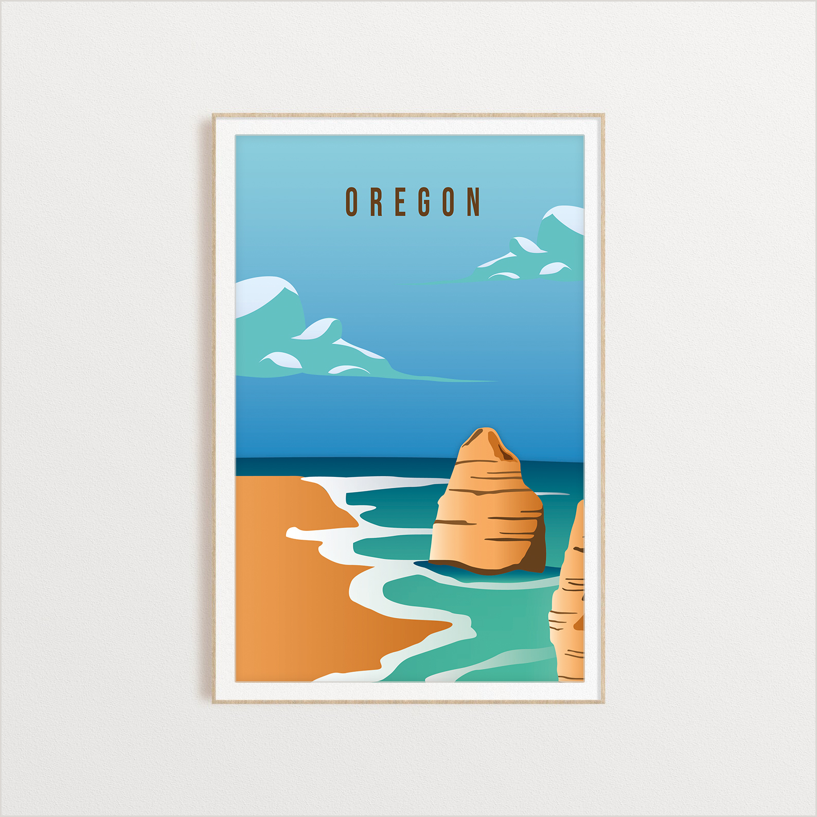 Oregon state digital art print