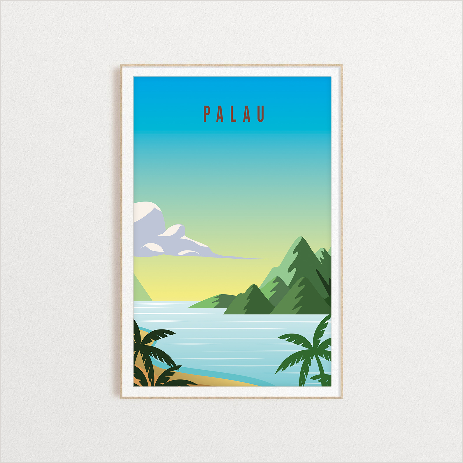 Palau country digital art print