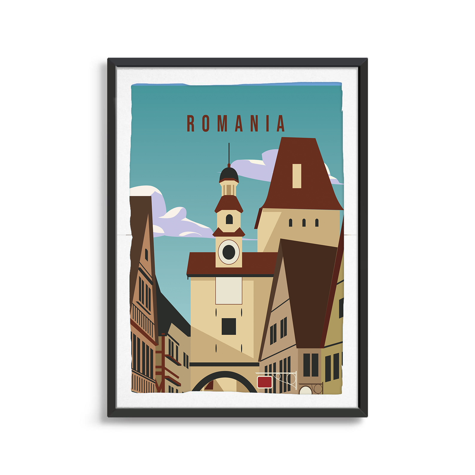 Romania country digital art print