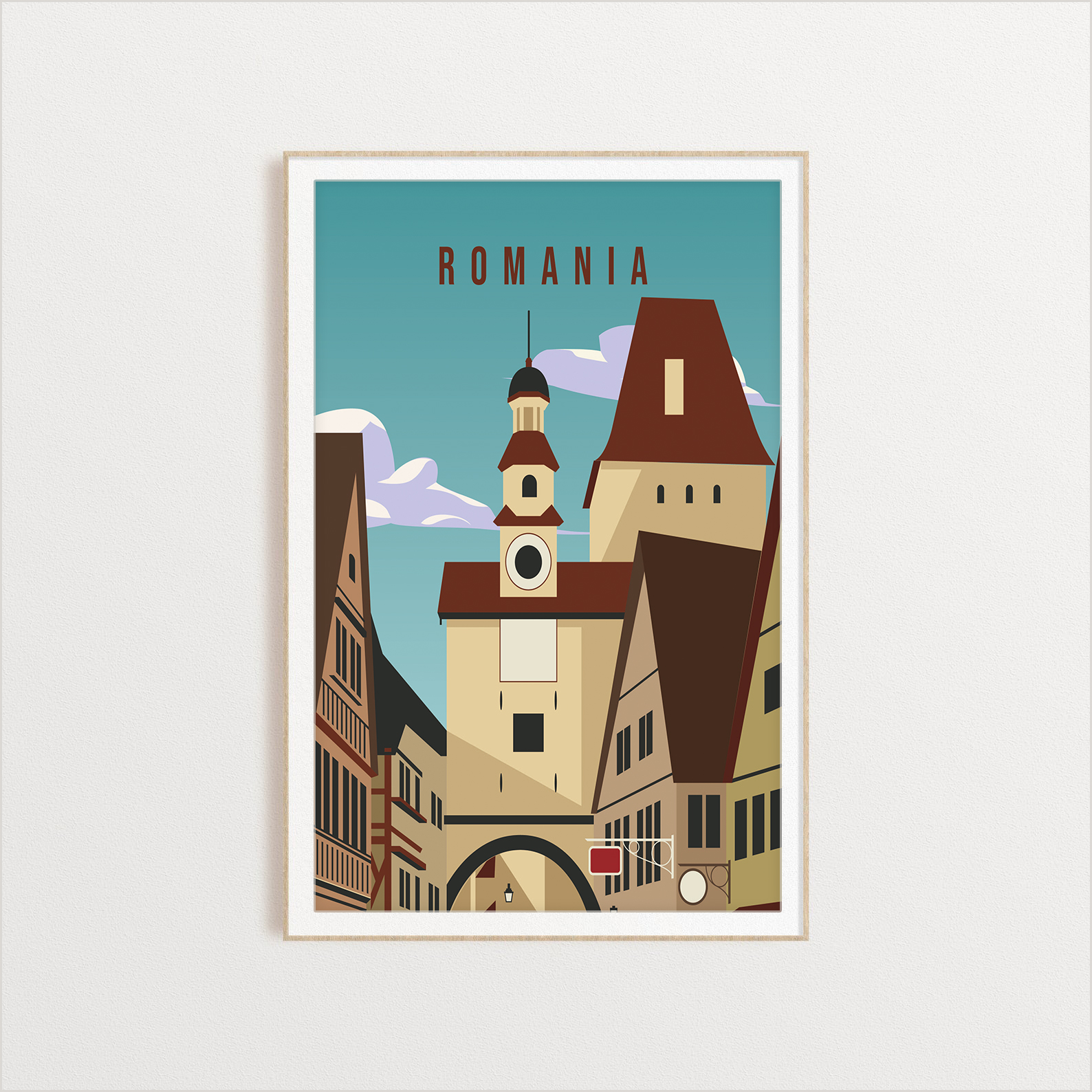 Romania country digital art print