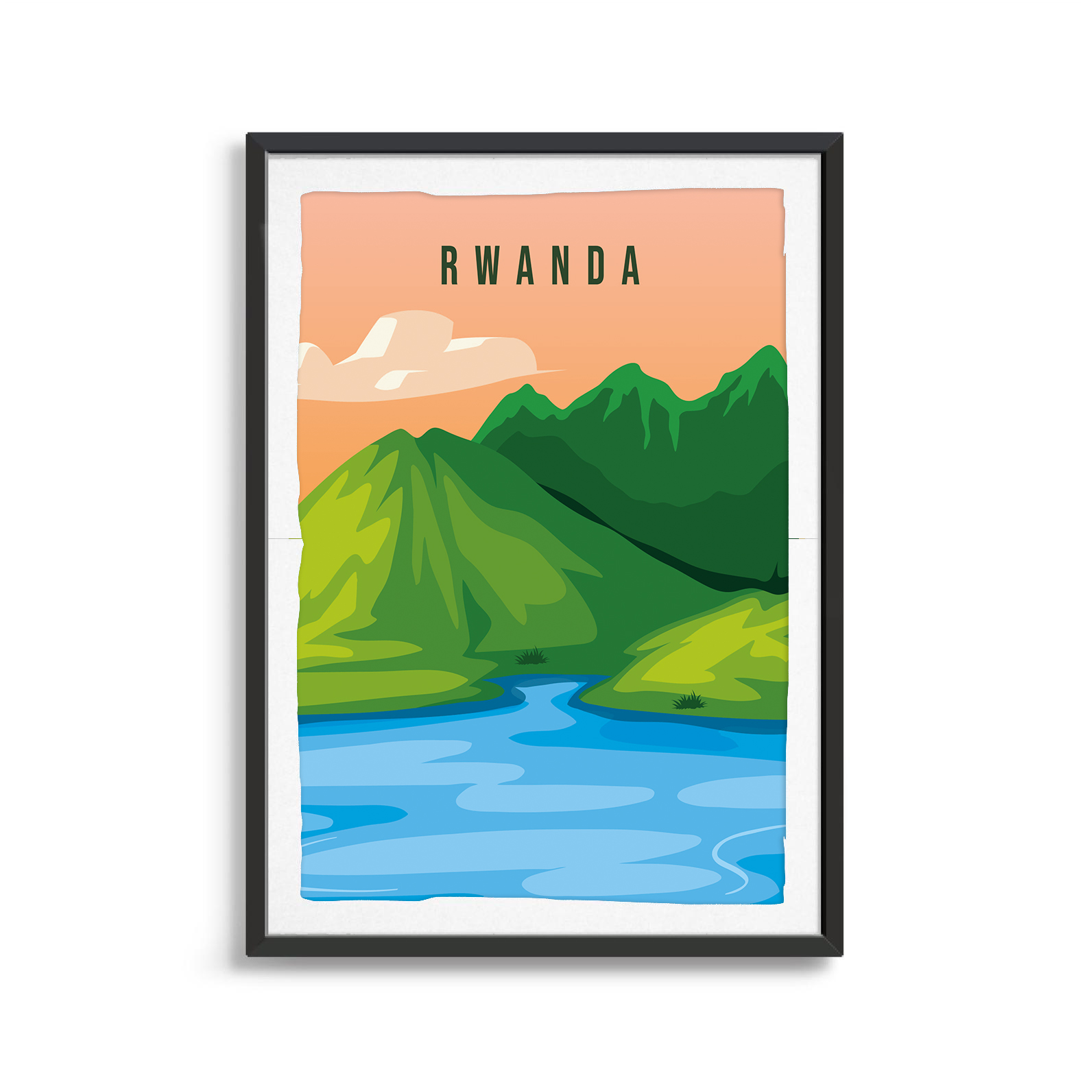 Rwanda country digital art print