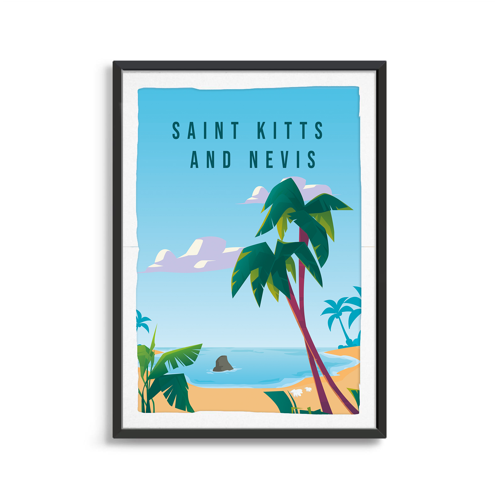 Saint Kitts and Nevis country digital art print