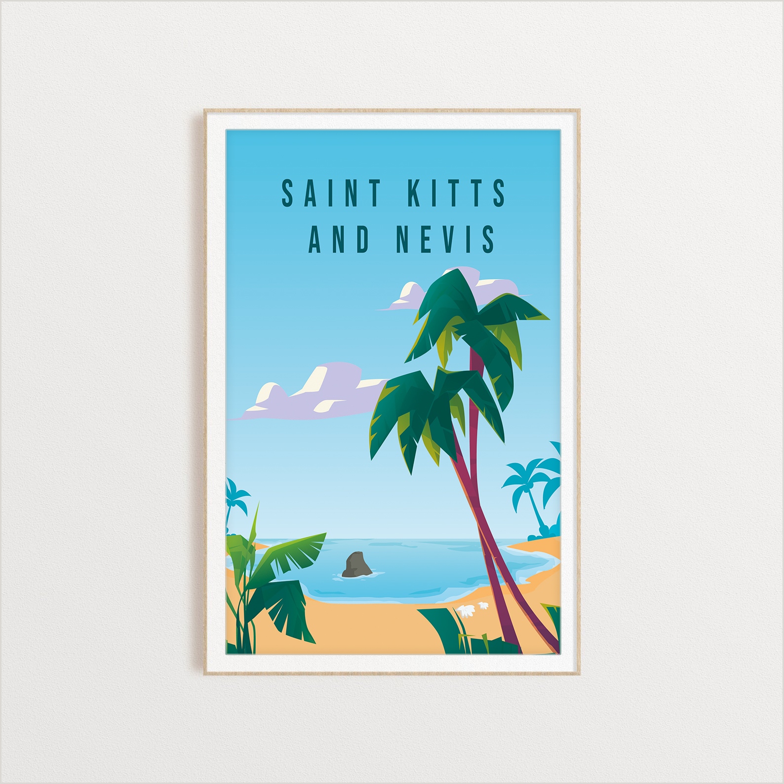 Saint Kitts and Nevis country digital art print