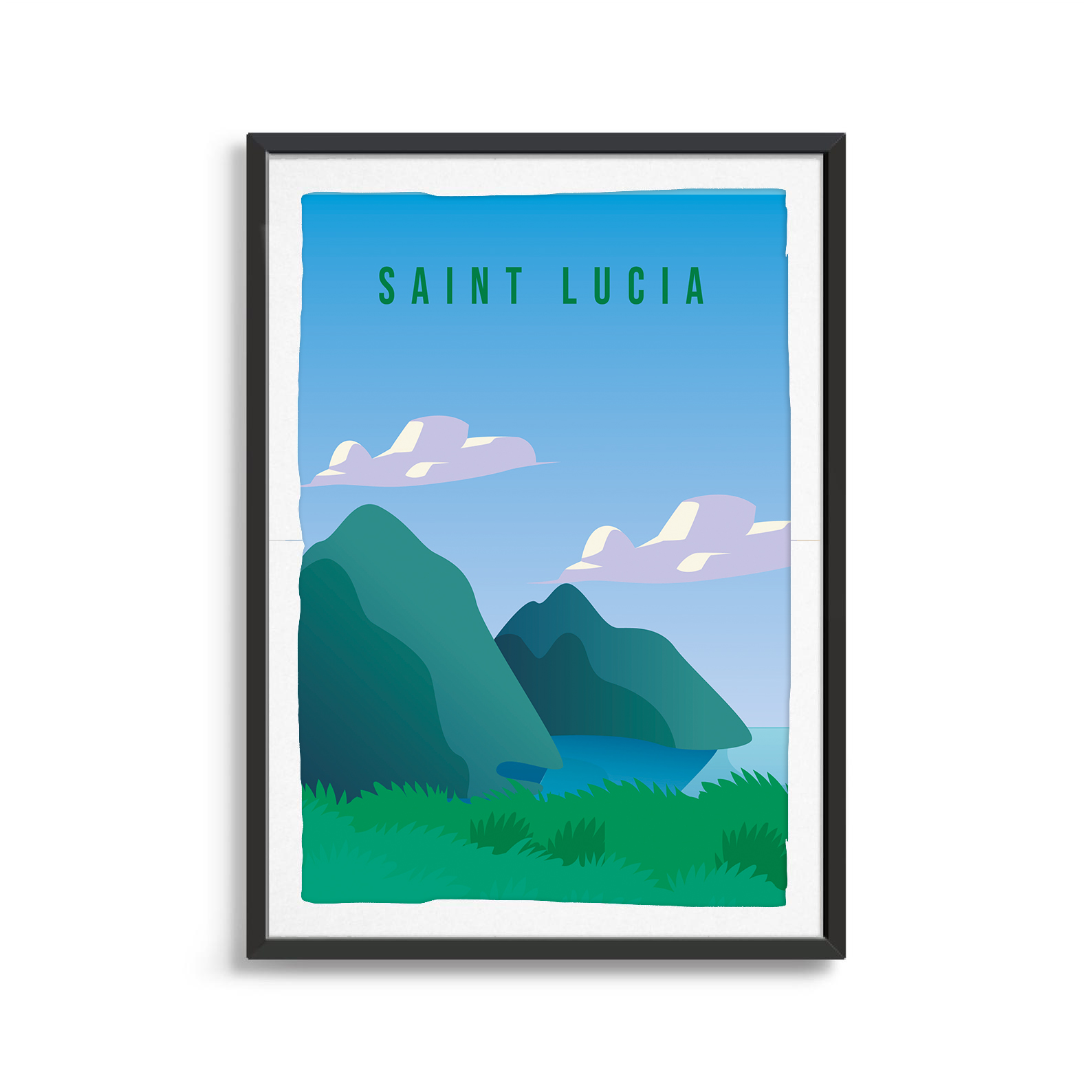 Saint Lucia country digital art print