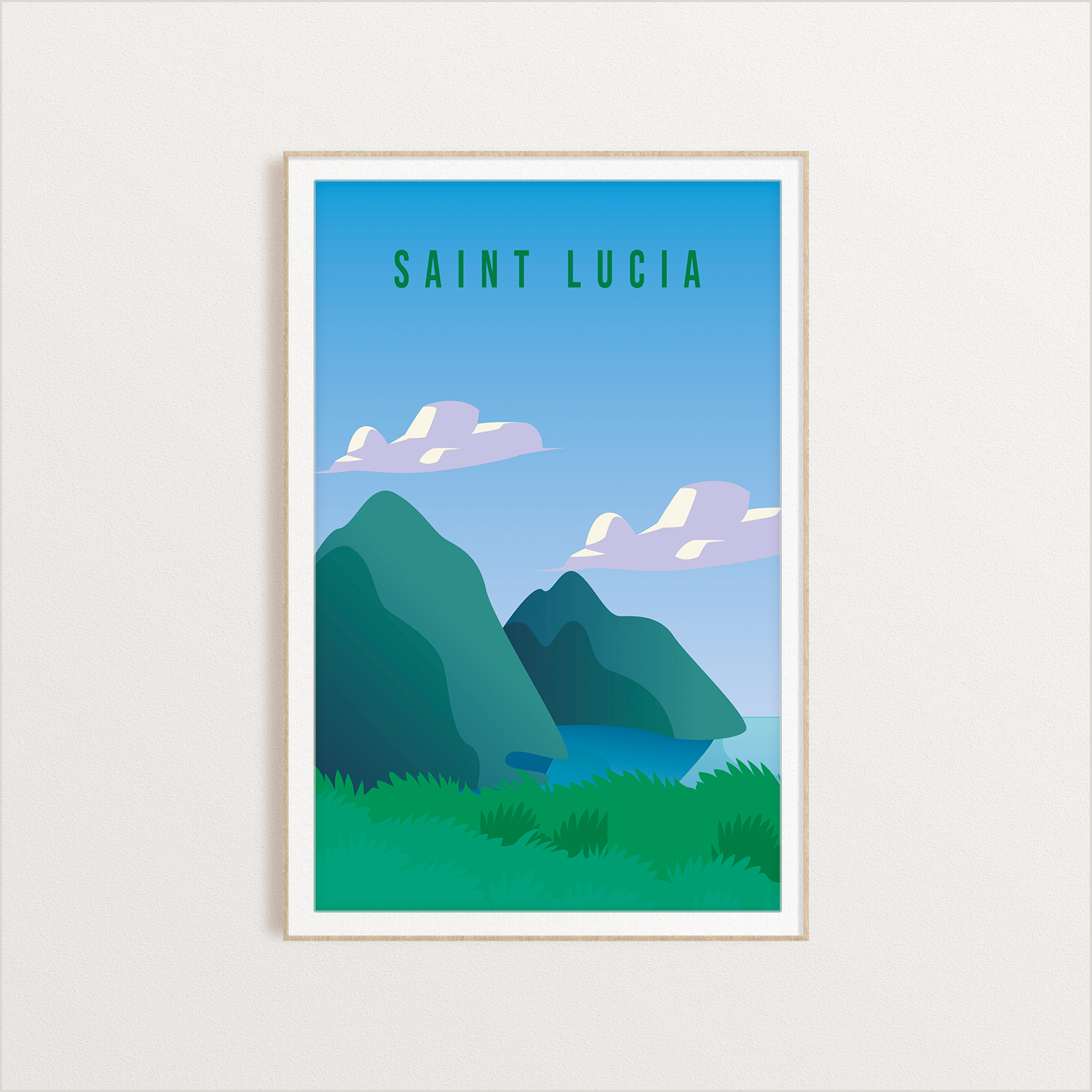 Saint Lucia country digital art print