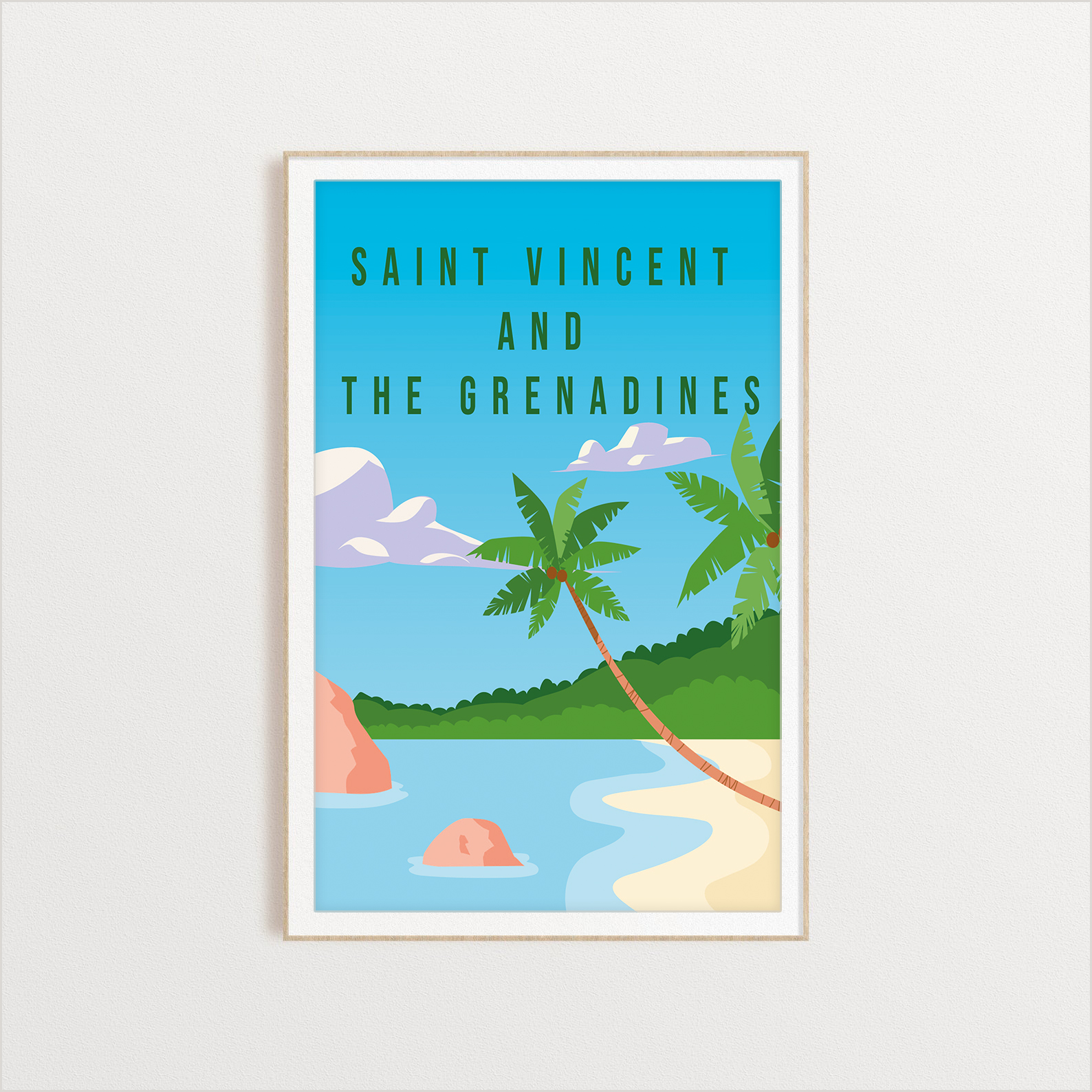 Saint Vincent and the Grenadines country digital art print