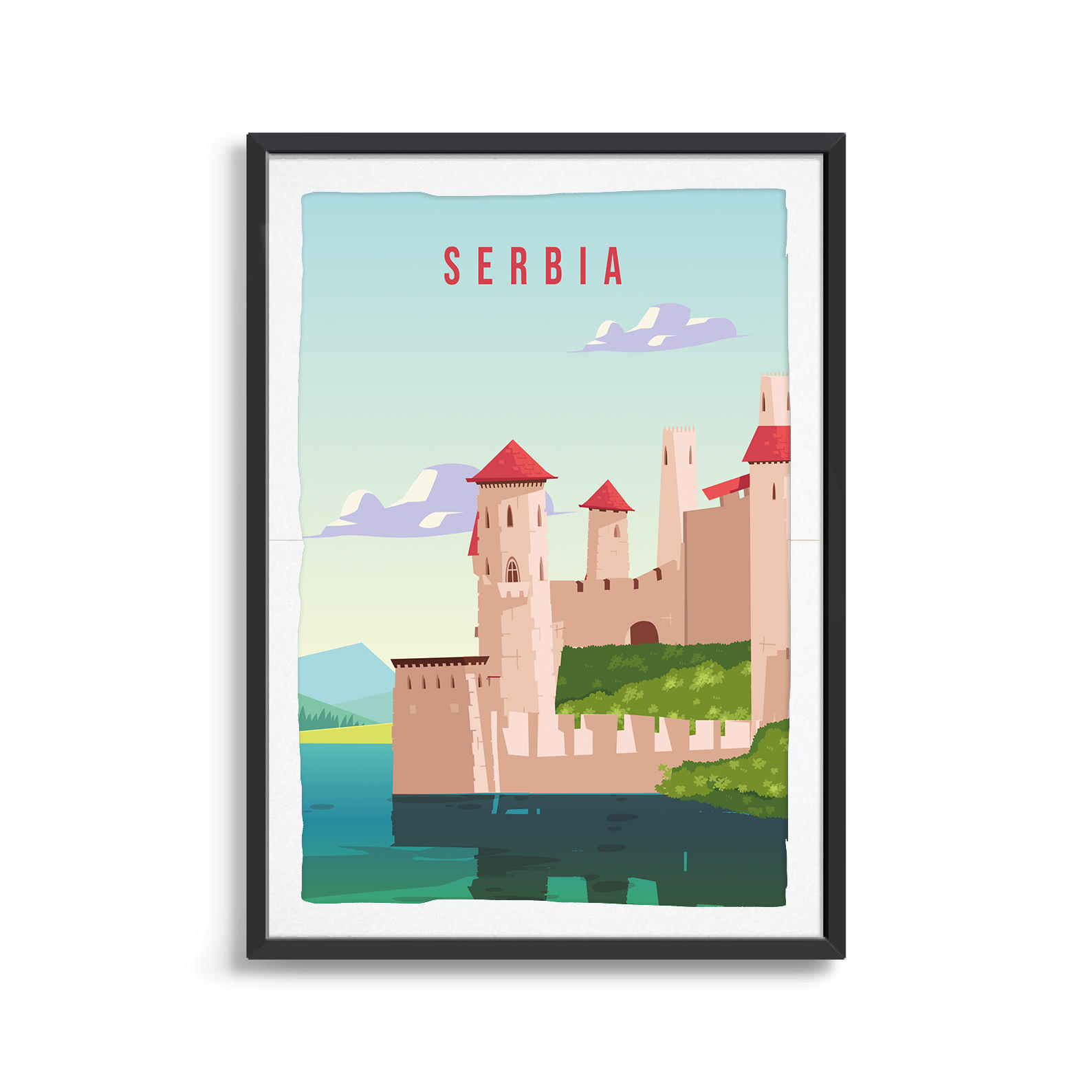 Serbia country digital art print