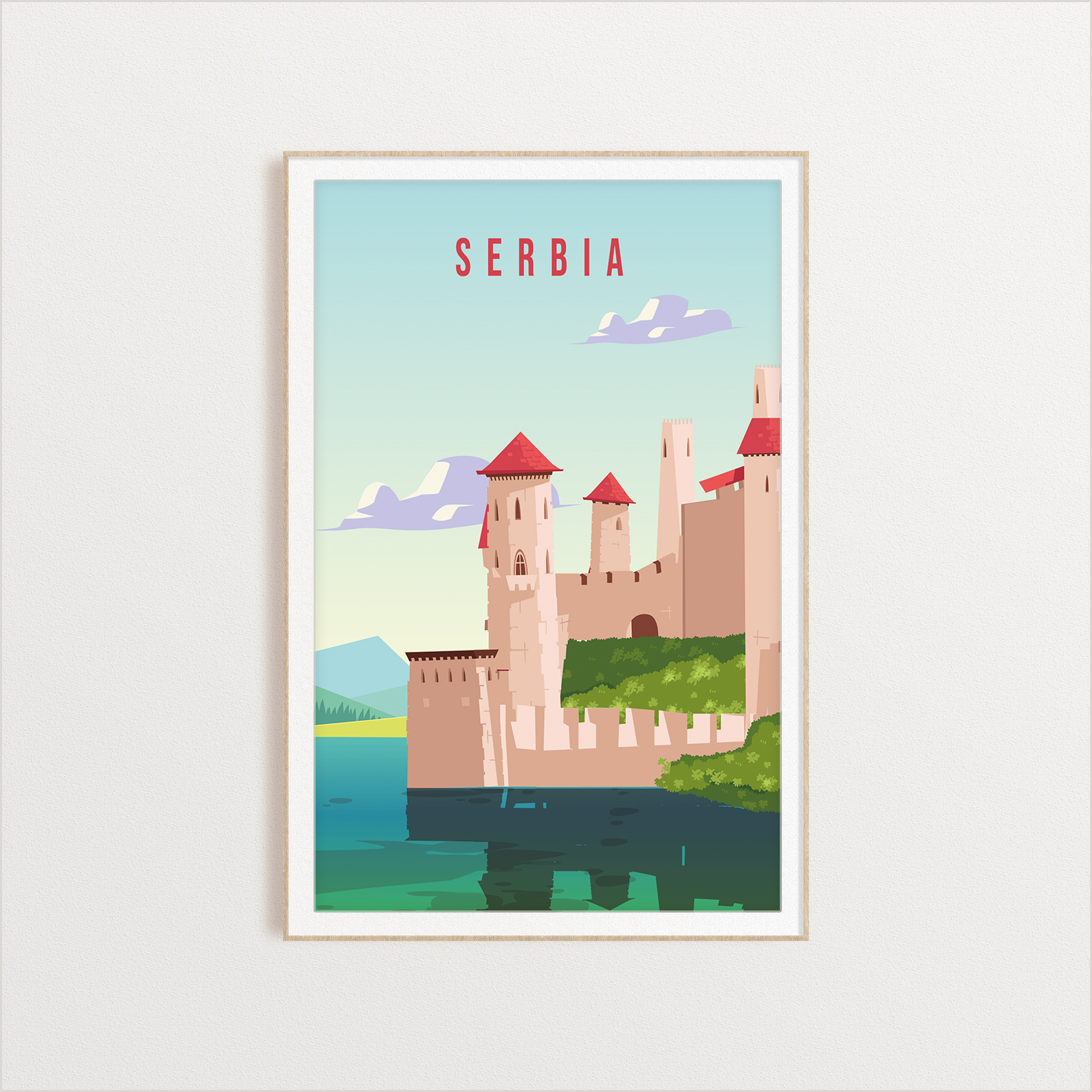 Serbia country digital art print