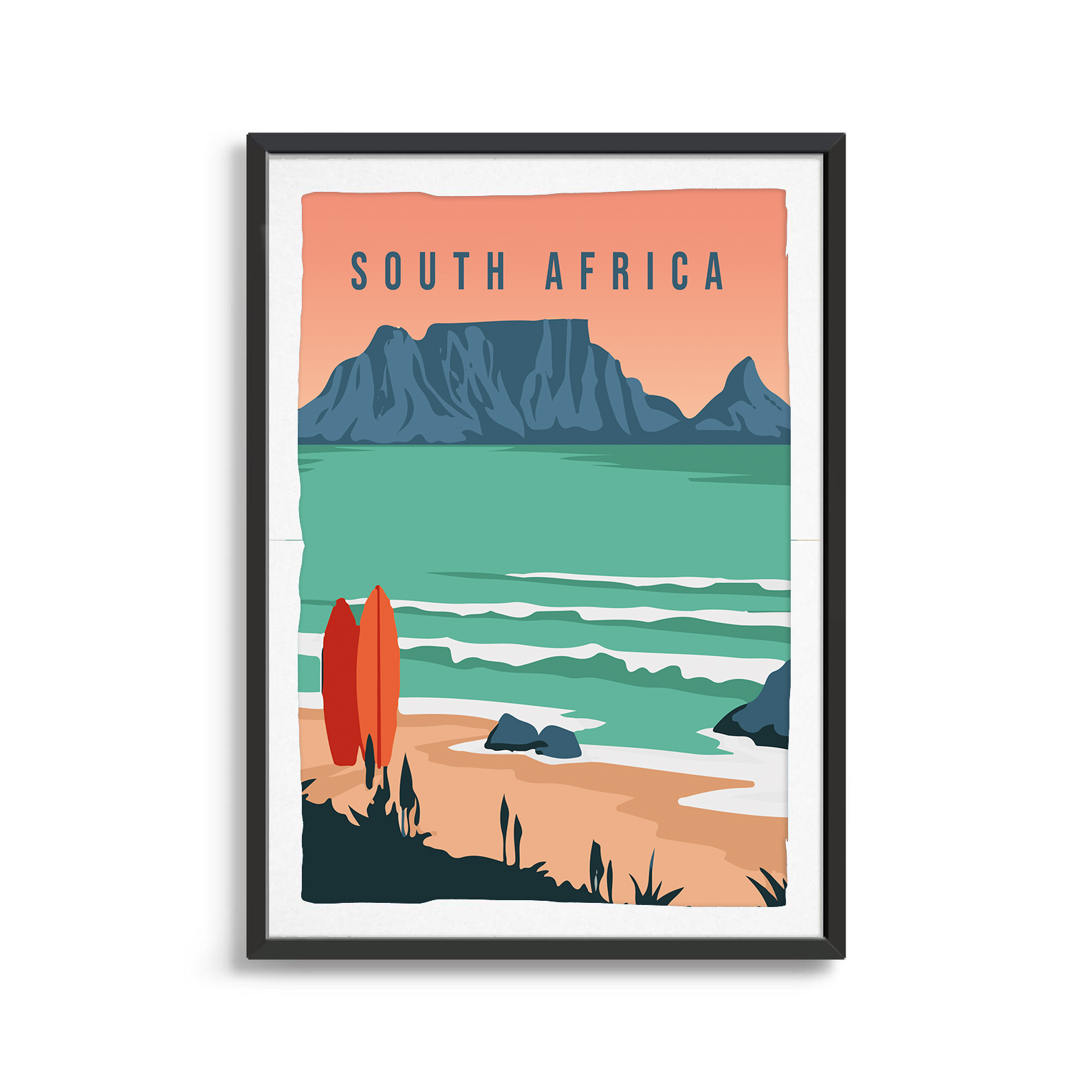 South Africa country digital art print