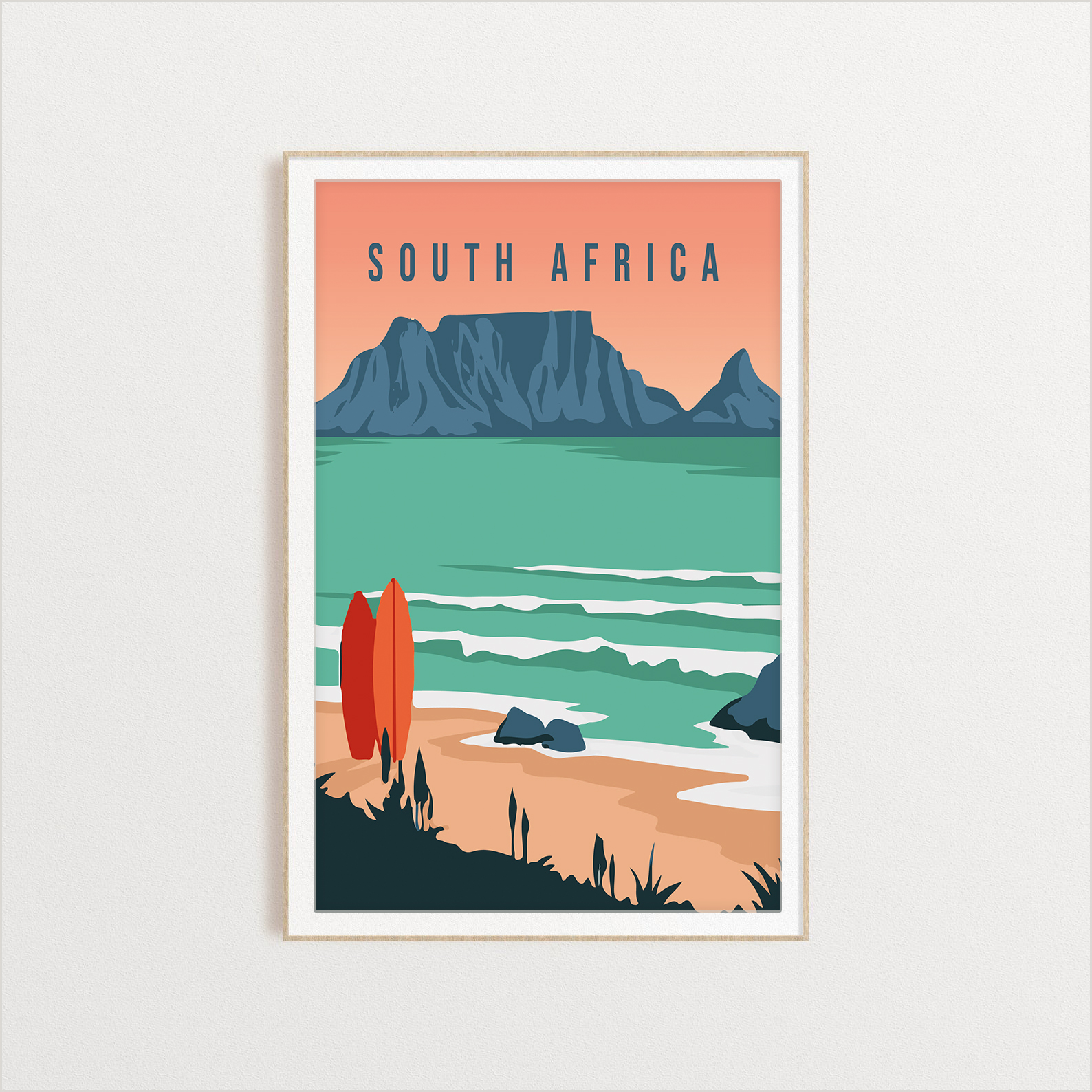 South Africa country digital art print