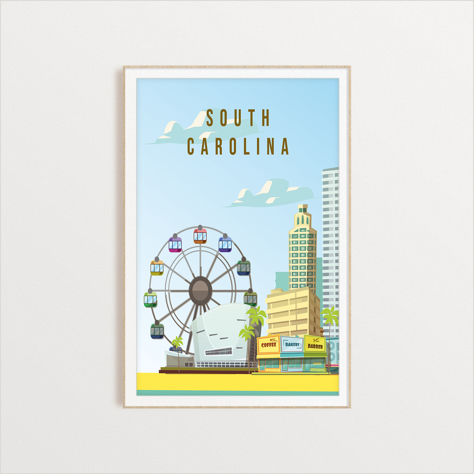 South Carolina state digital art print