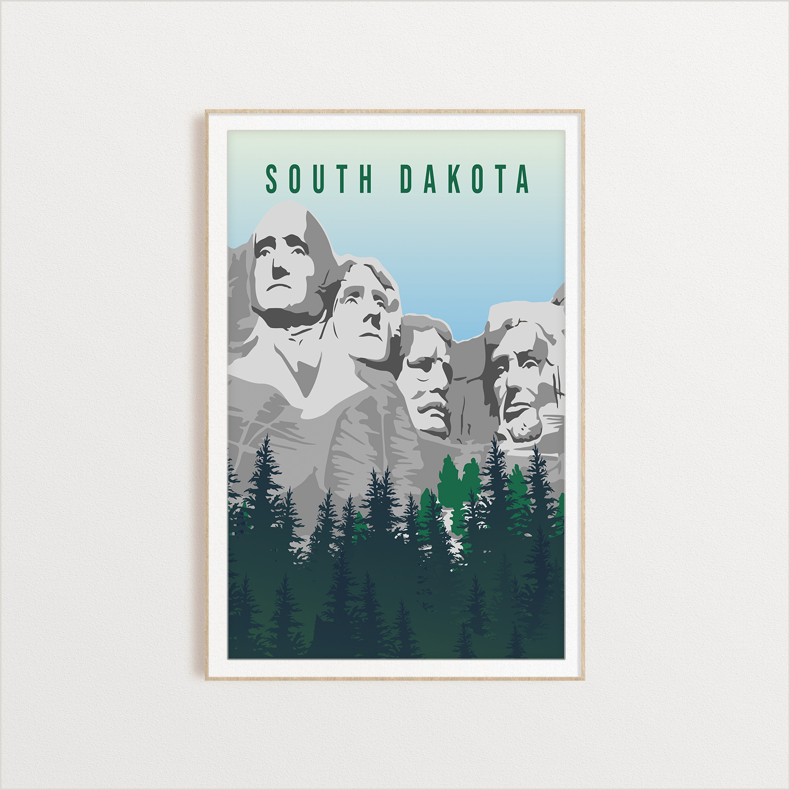 South Dakota state digital art print