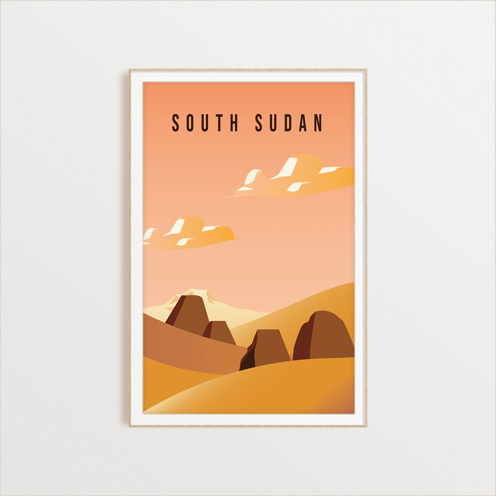 South Sudan country digital art print