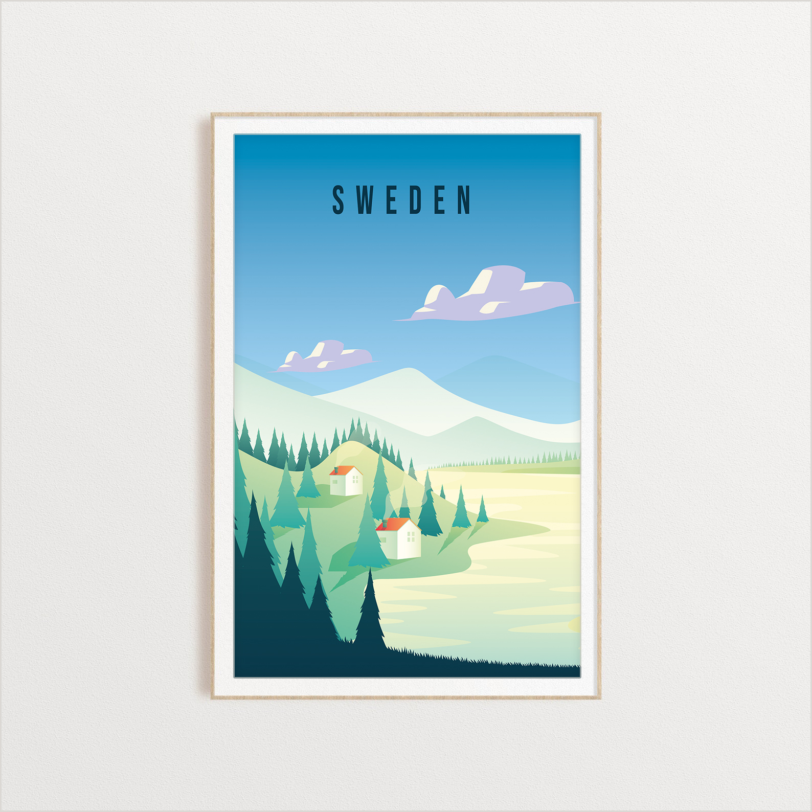 Sweden country digital art print