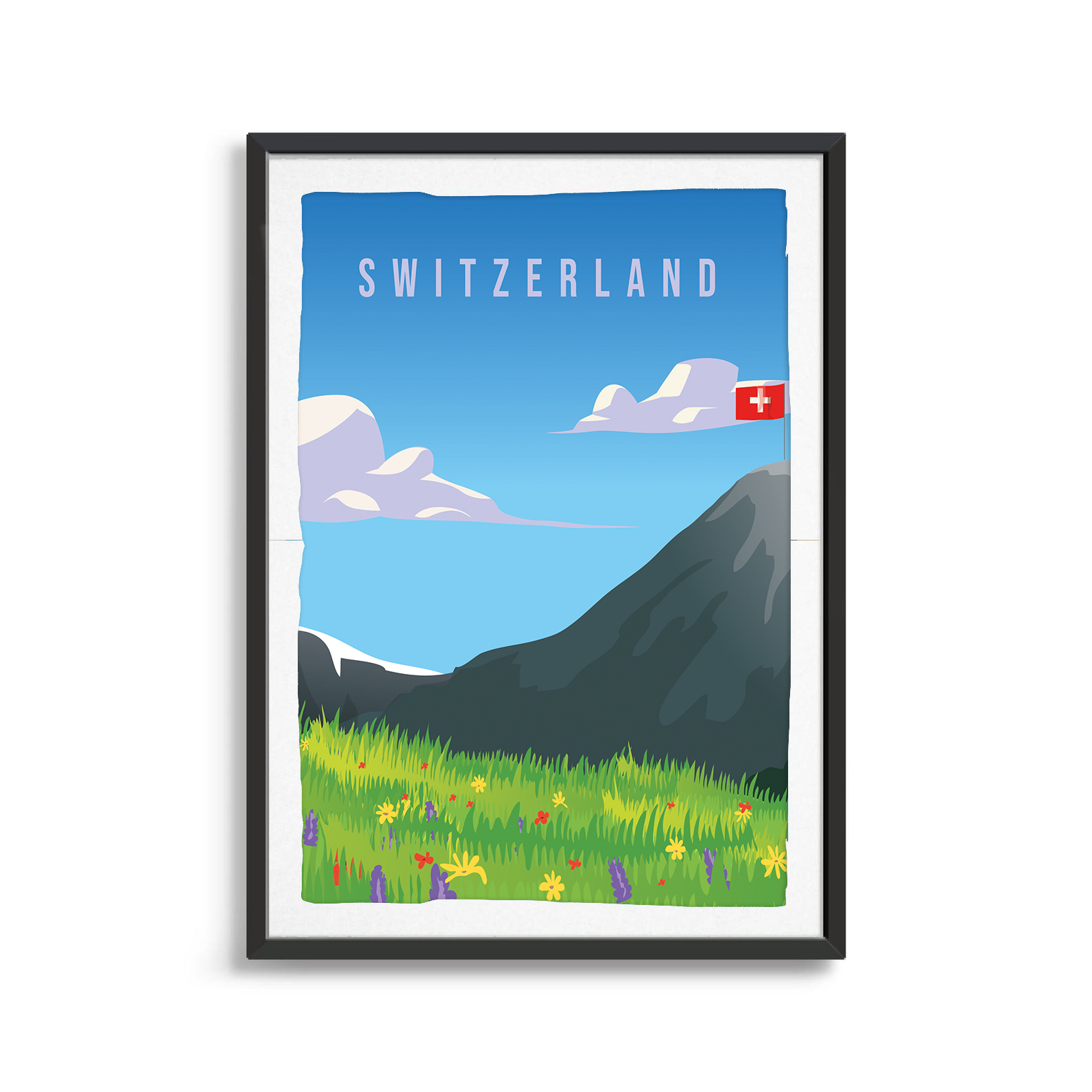 Switzerland country digital art print