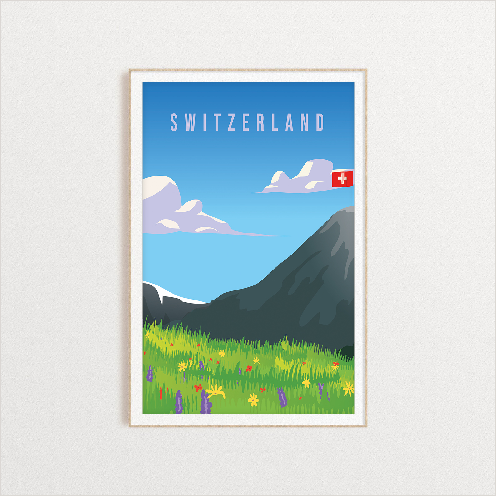Switzerland country digital art print
