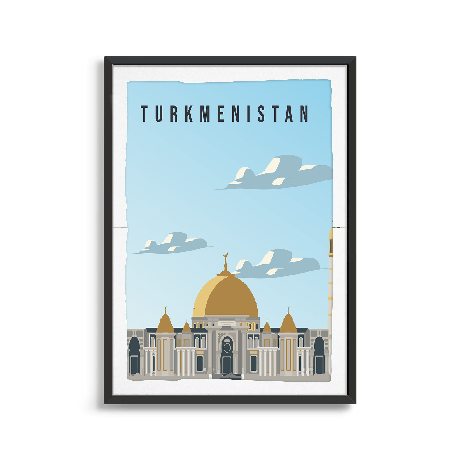 Turkmenistan country digital art print