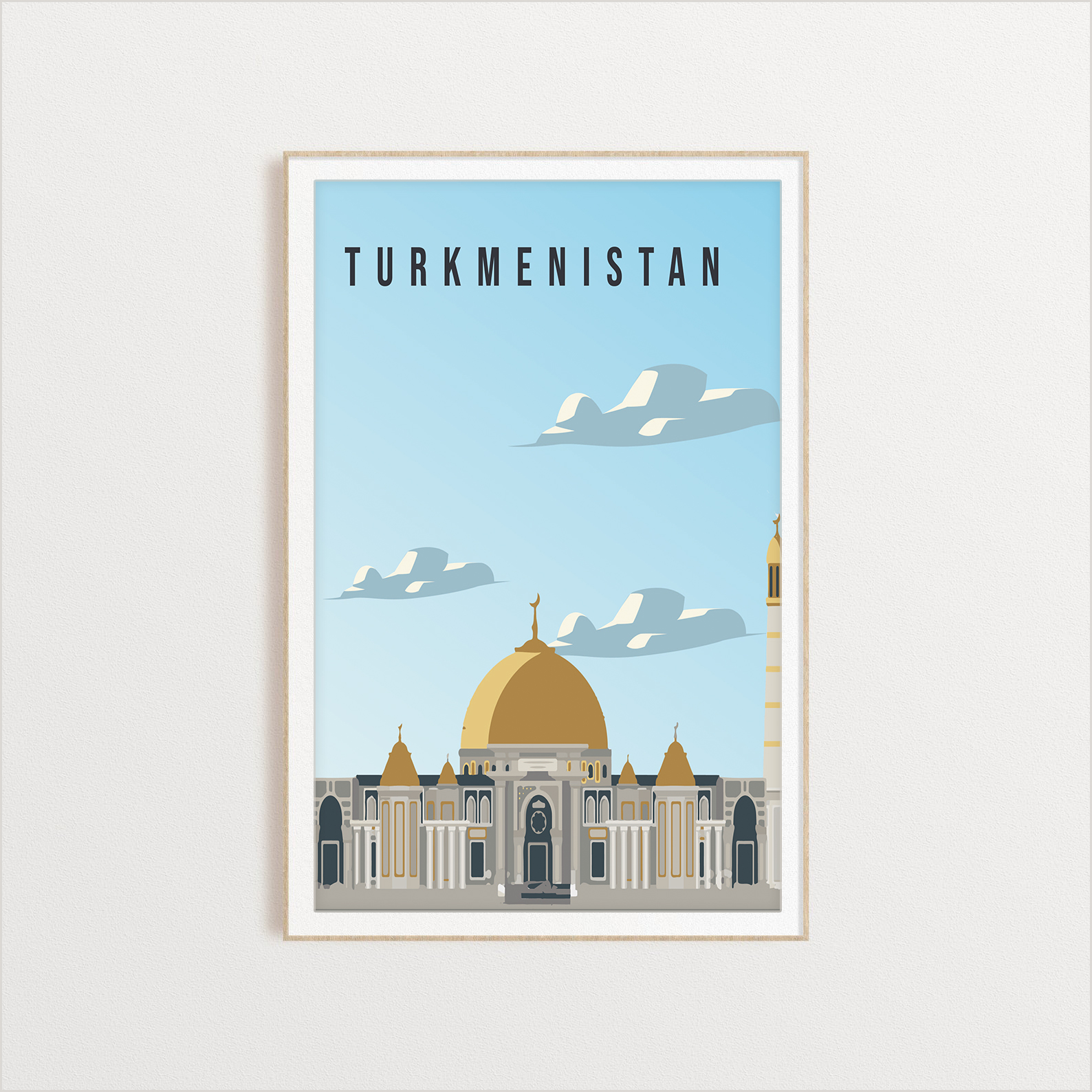 Turkmenistan country digital art print
